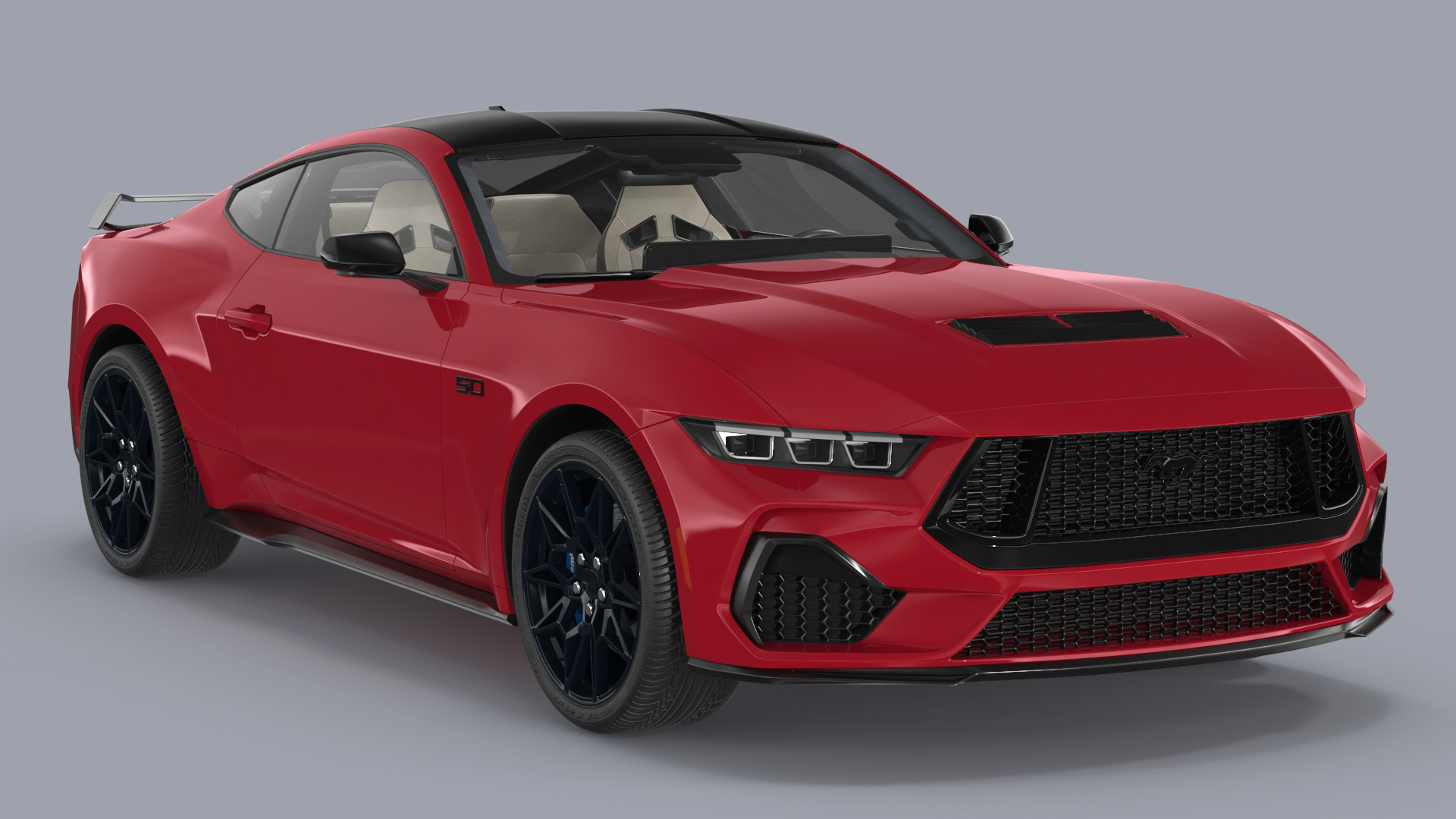3D Ford Mustang 2024 Red