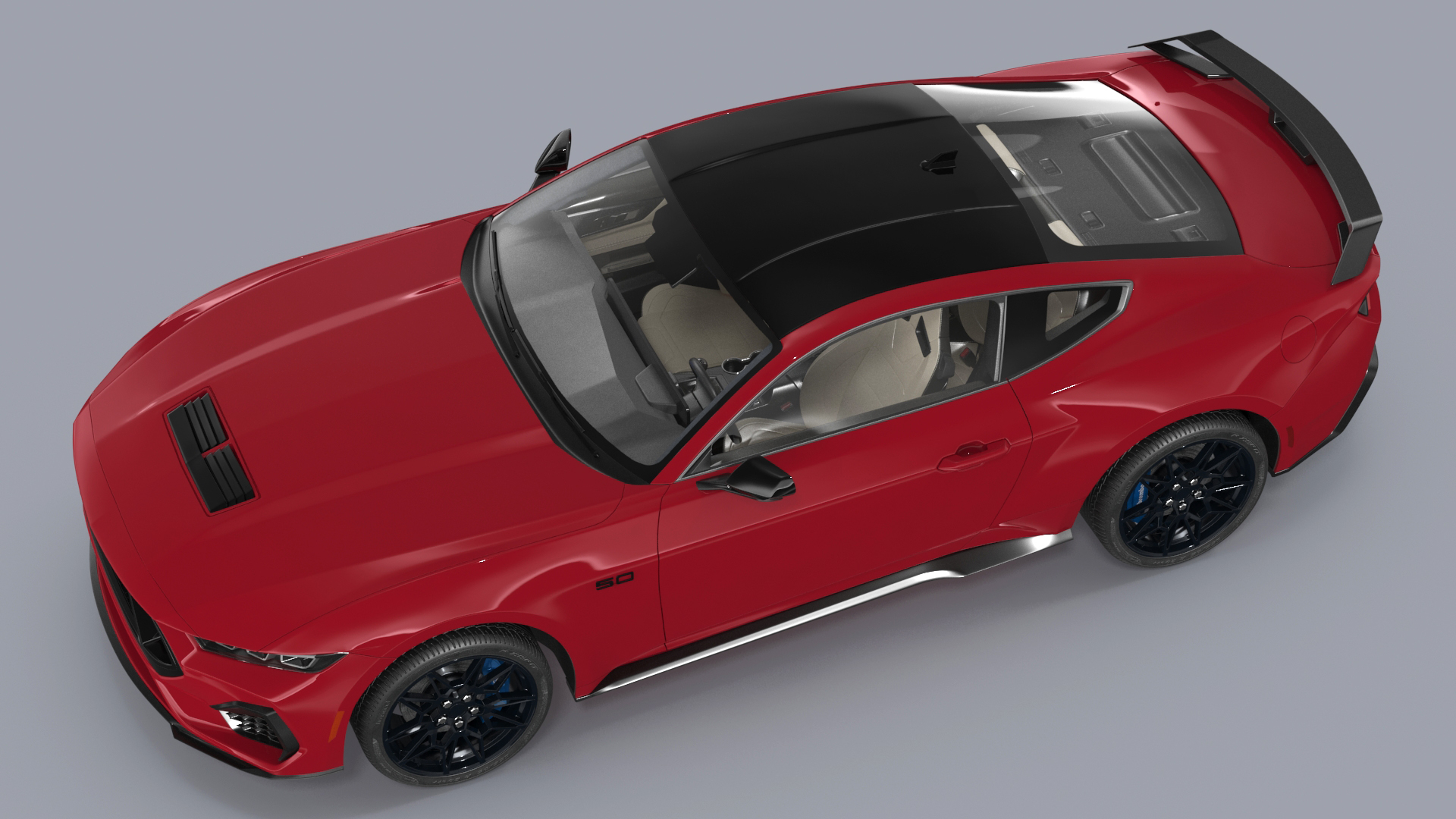 3D Ford Mustang 2024 Red