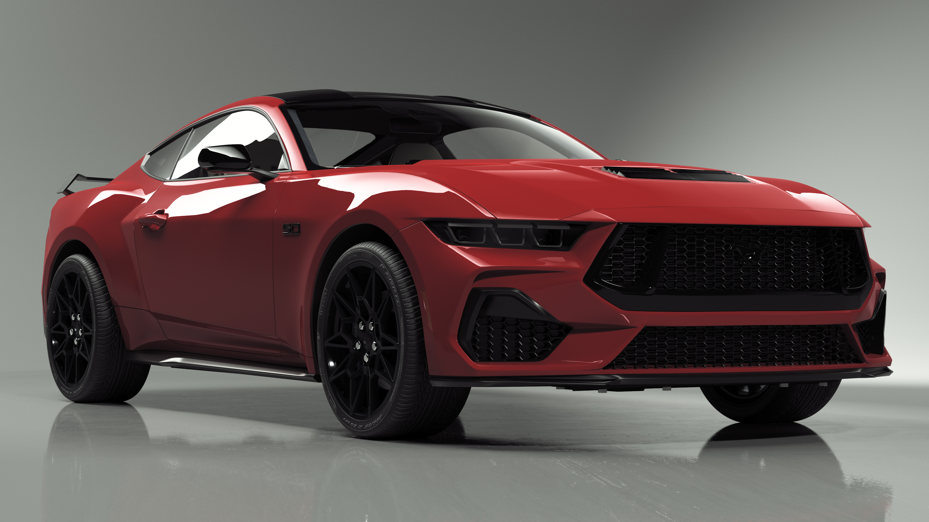 3D Ford Mustang 2024 Red