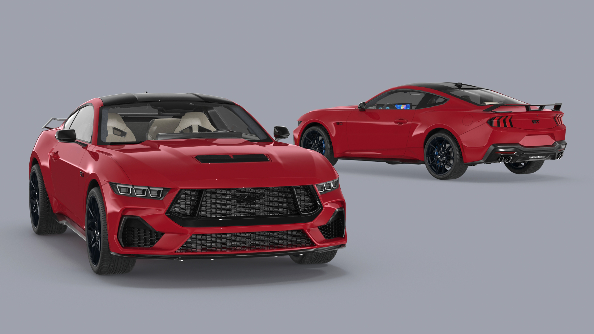 3D Ford Mustang 2024 Red