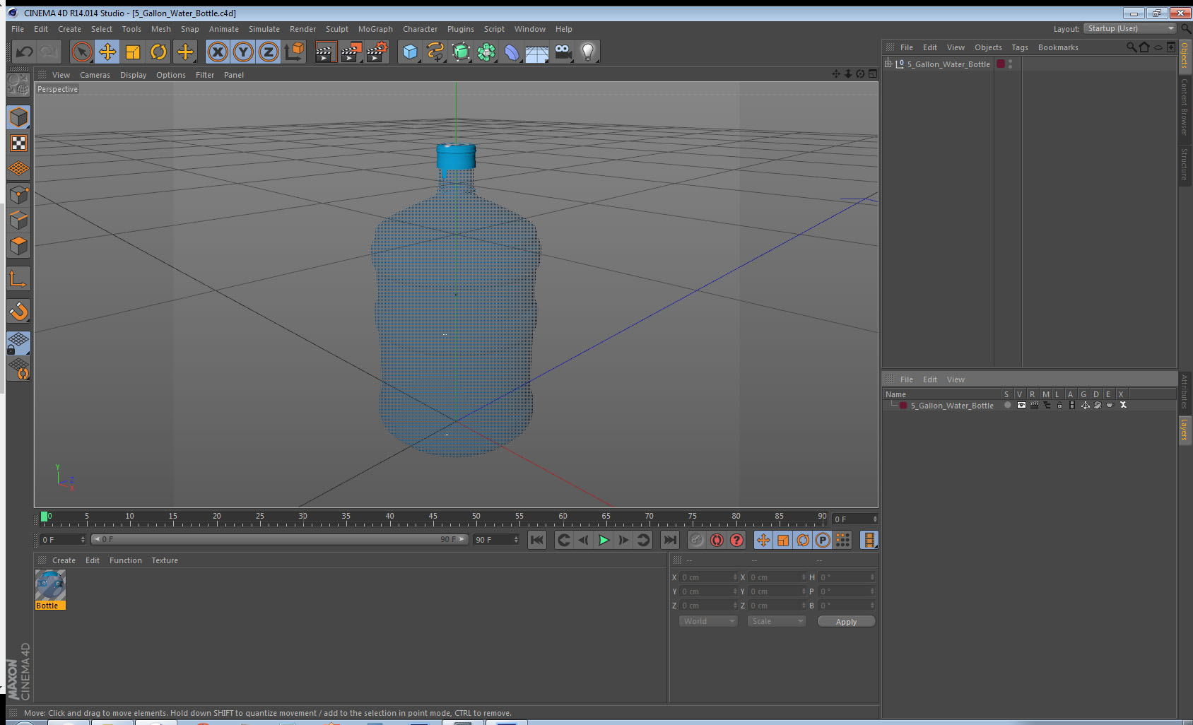 3D 5 Gallon Water Bottle