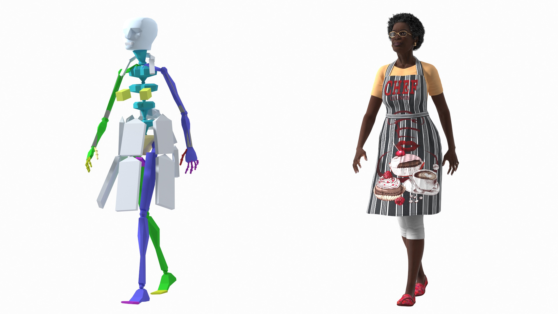 3D model Afro American Woman Kitchen Style Rigged
