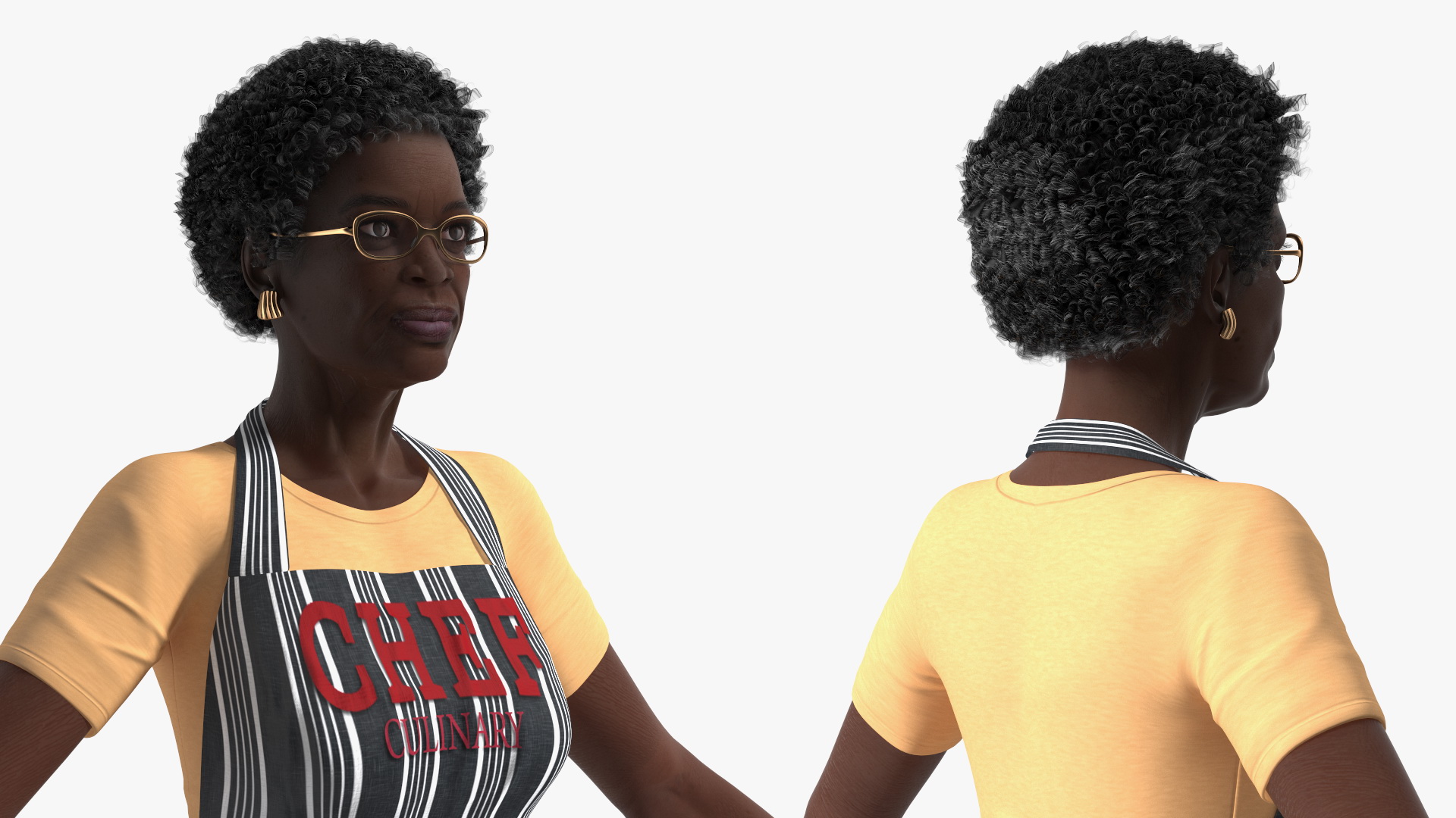 3D model Afro American Woman Kitchen Style Rigged