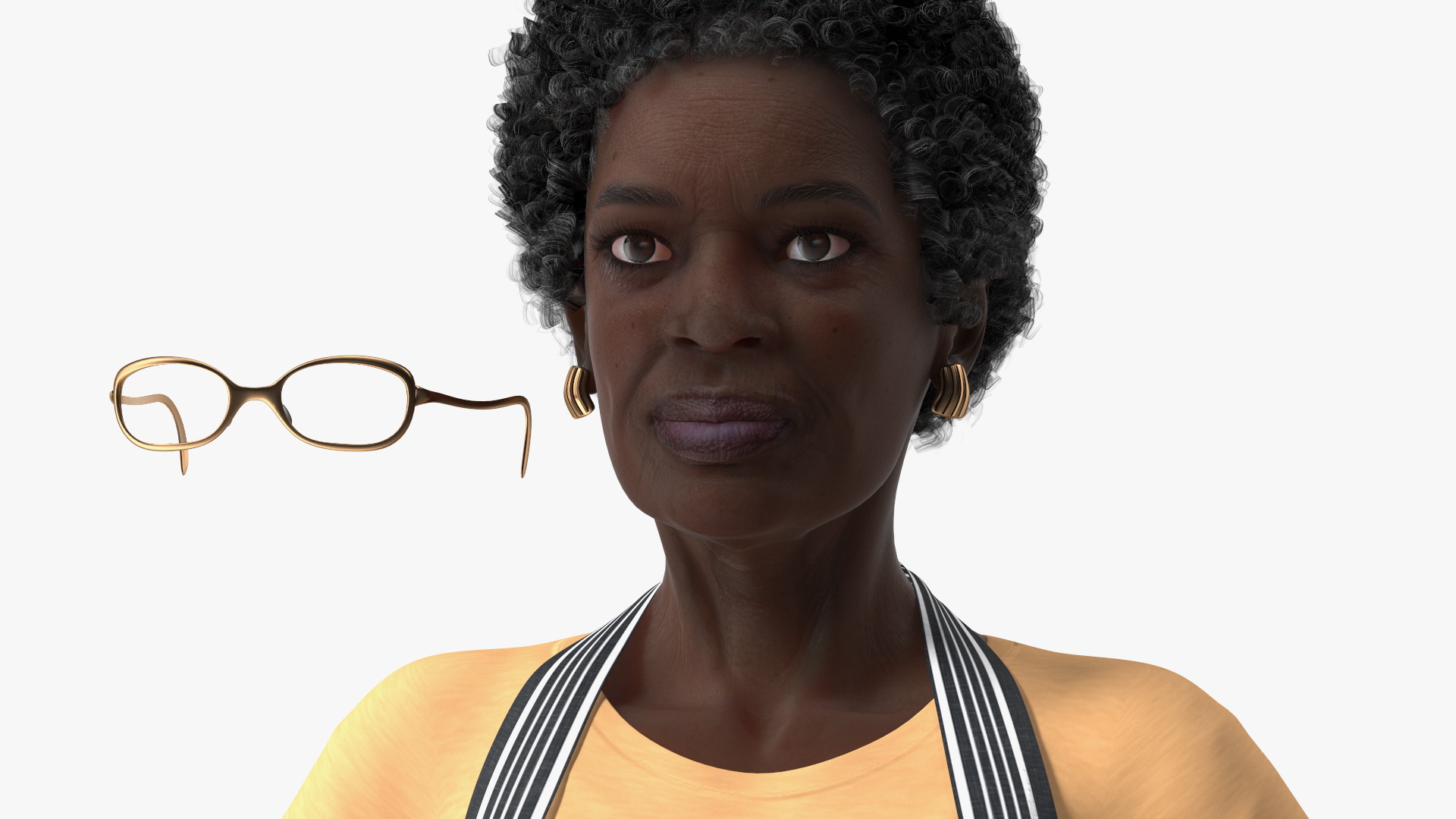 3D model Afro American Woman Kitchen Style Rigged