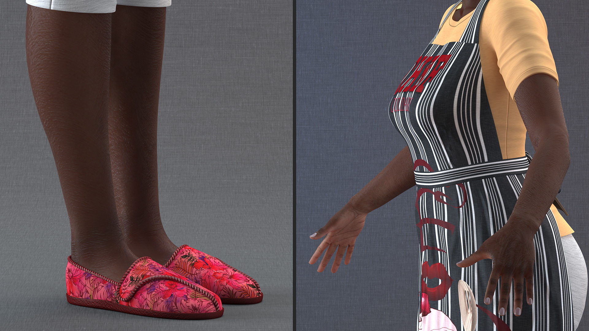3D model Afro American Woman Kitchen Style Rigged