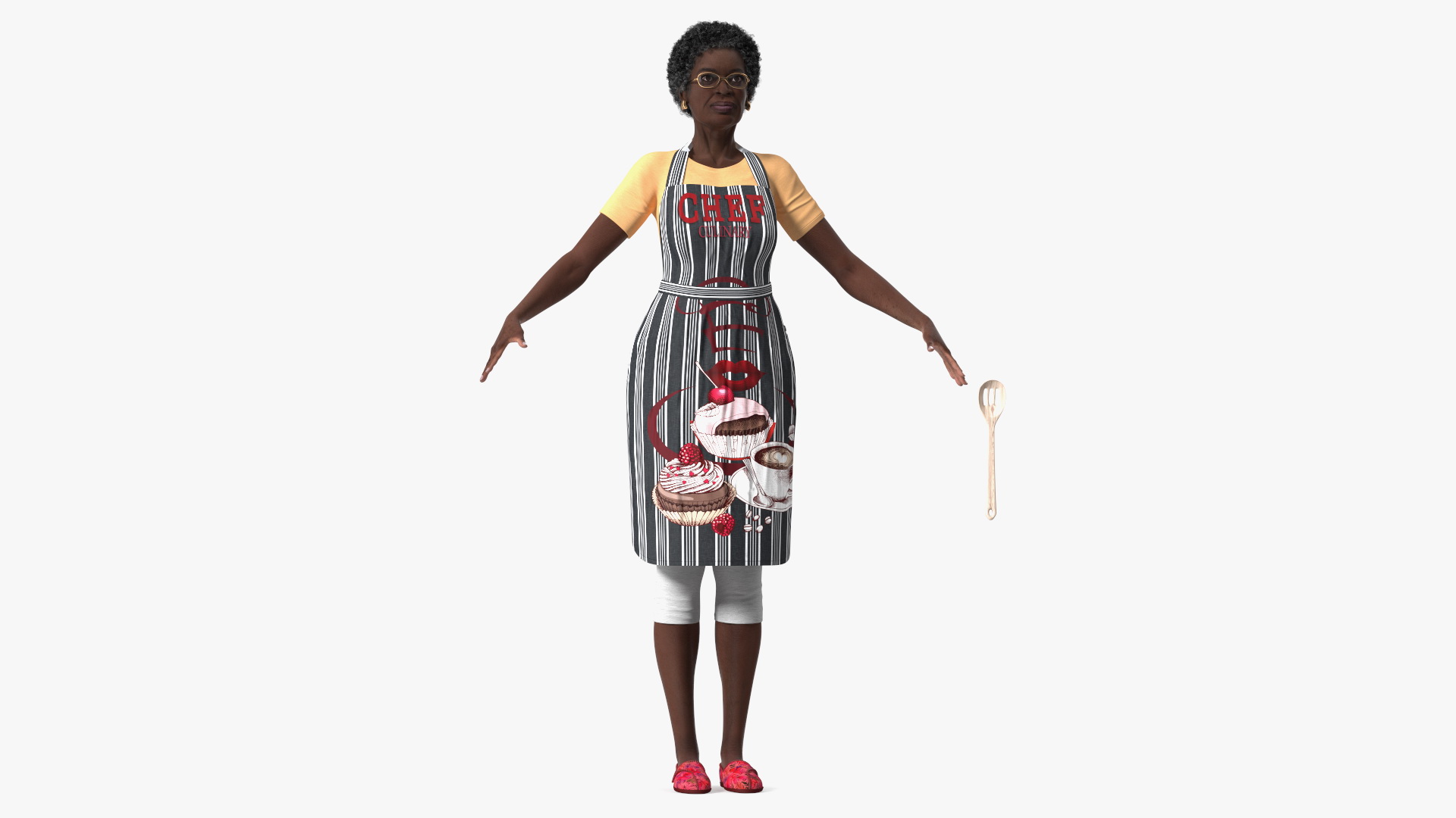 3D model Afro American Woman Kitchen Style Rigged