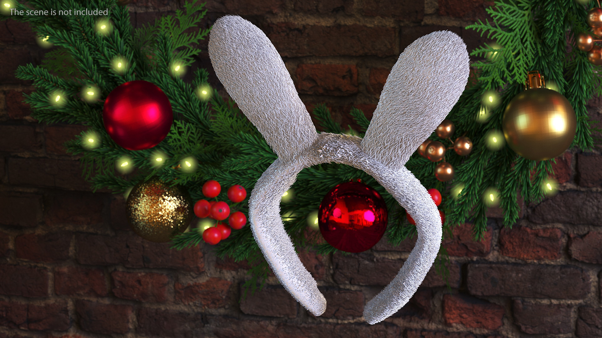 3D Bunny Ears Headband Fur model