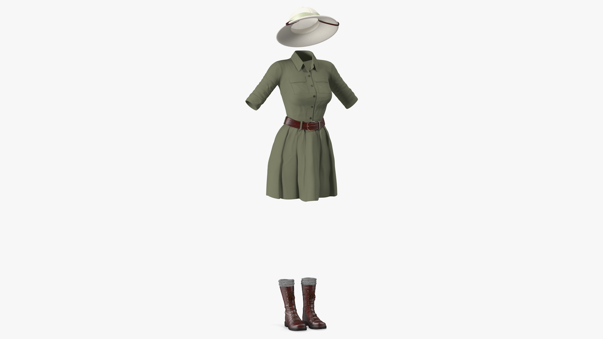 Woman Explorer Costume 3D