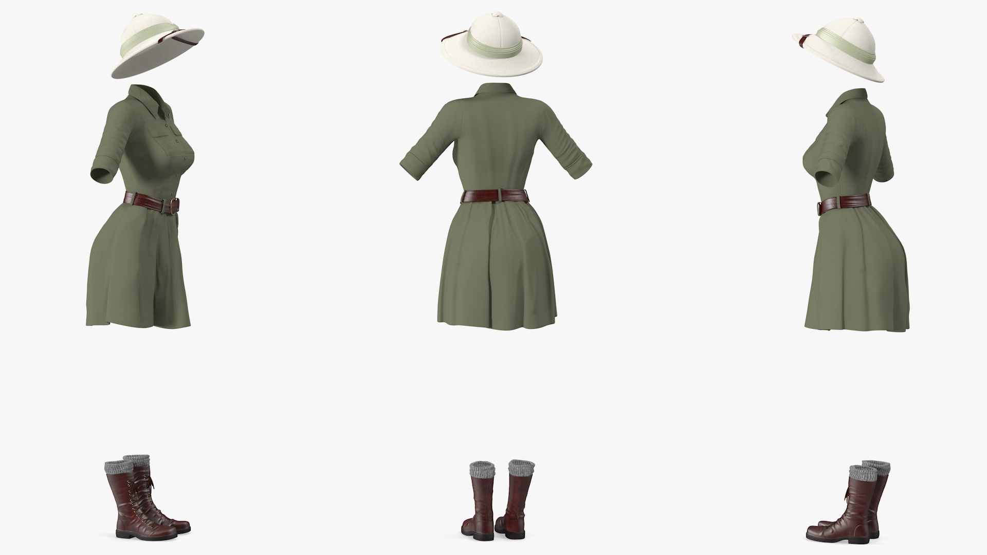 Woman Explorer Costume 3D