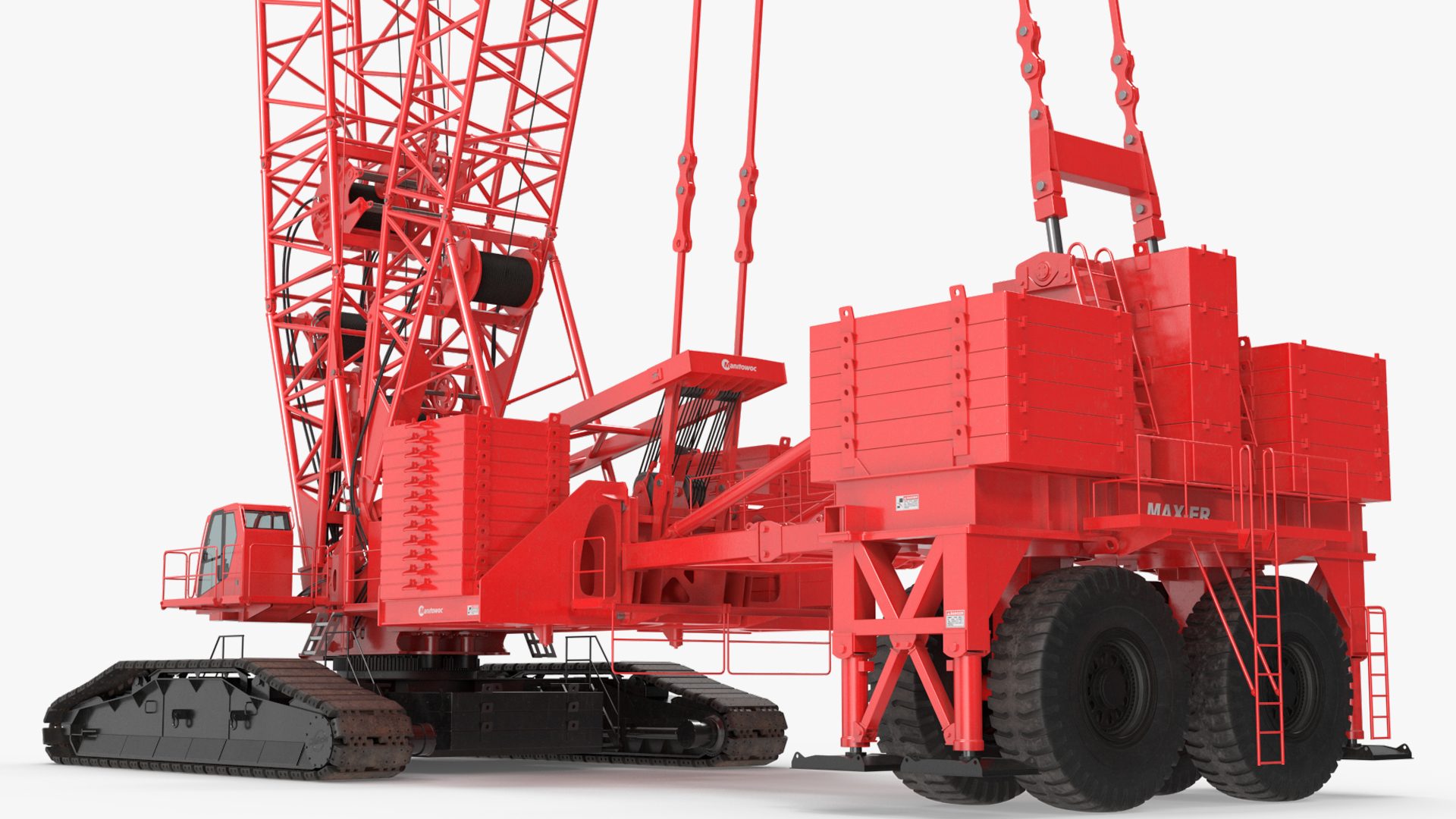 3D Crawler Crane Manitowoc 18000 MAX-ER Rigged model