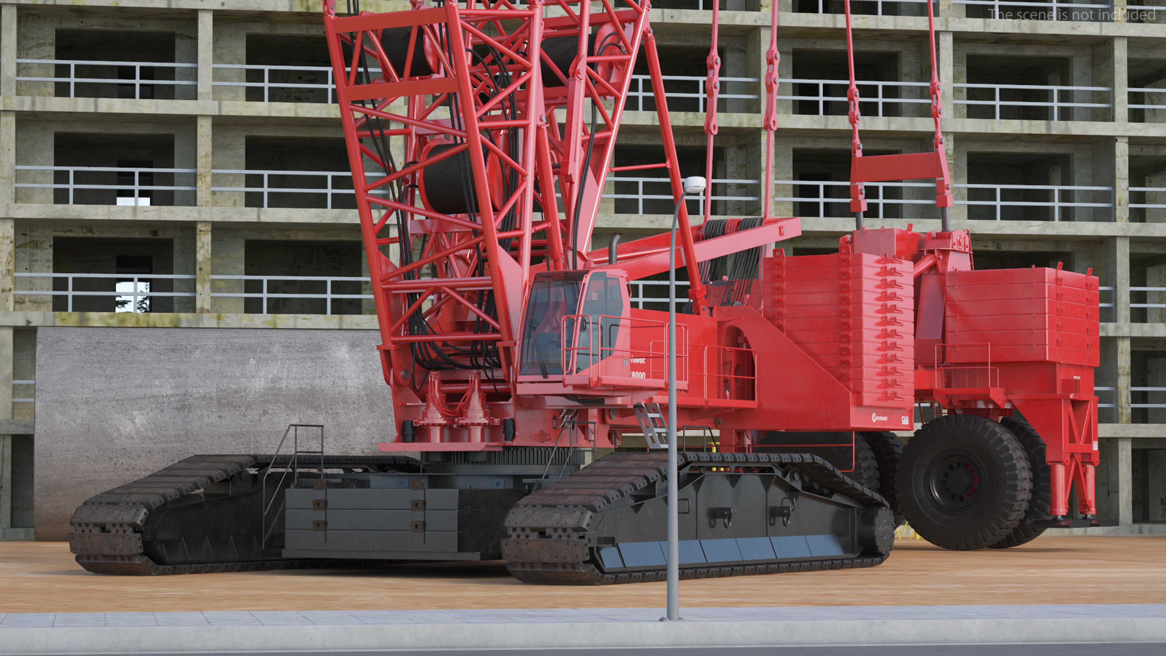 3D Crawler Crane Manitowoc 18000 MAX-ER Rigged model