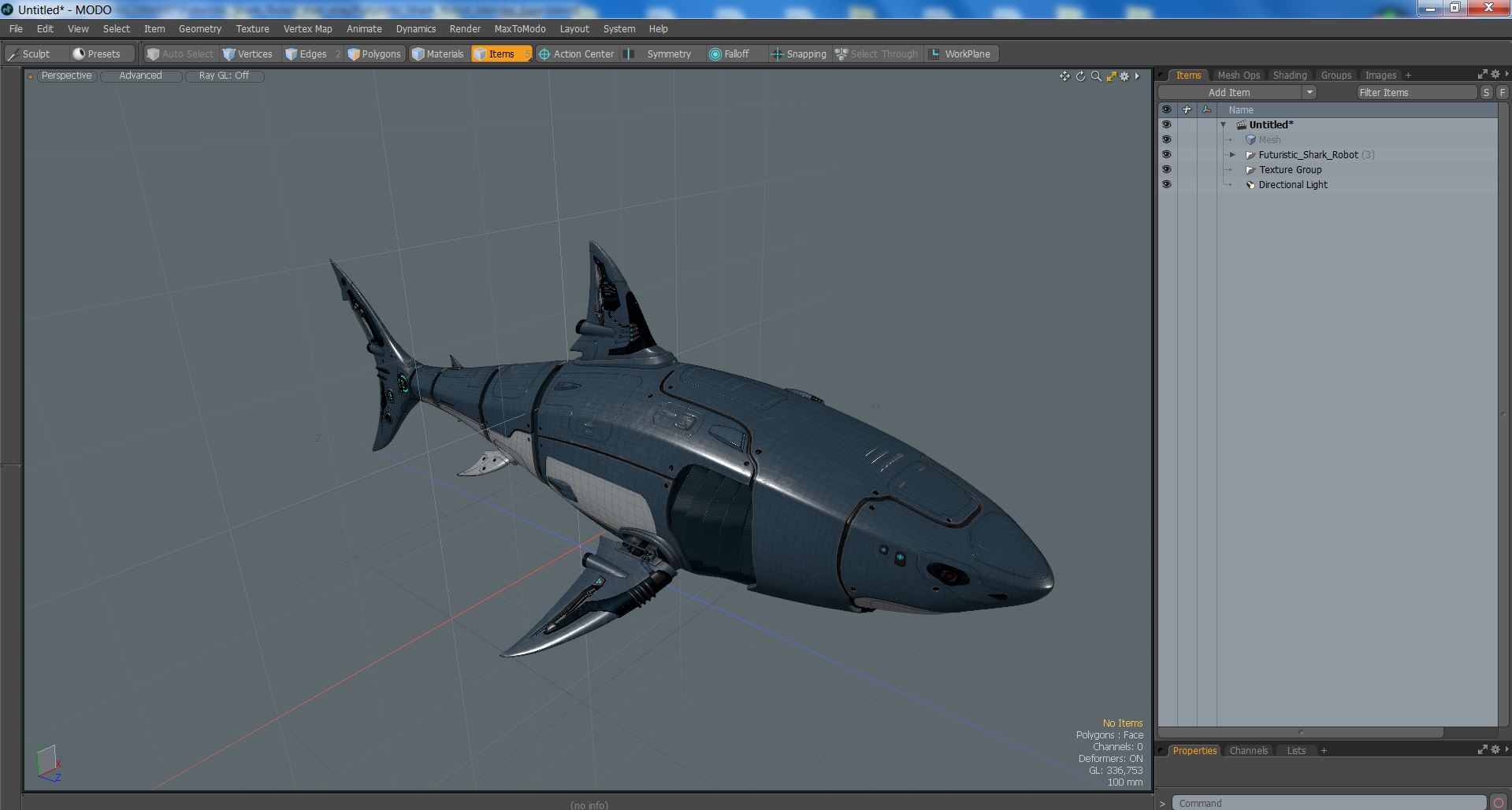 Futuristic Shark Robot 3D