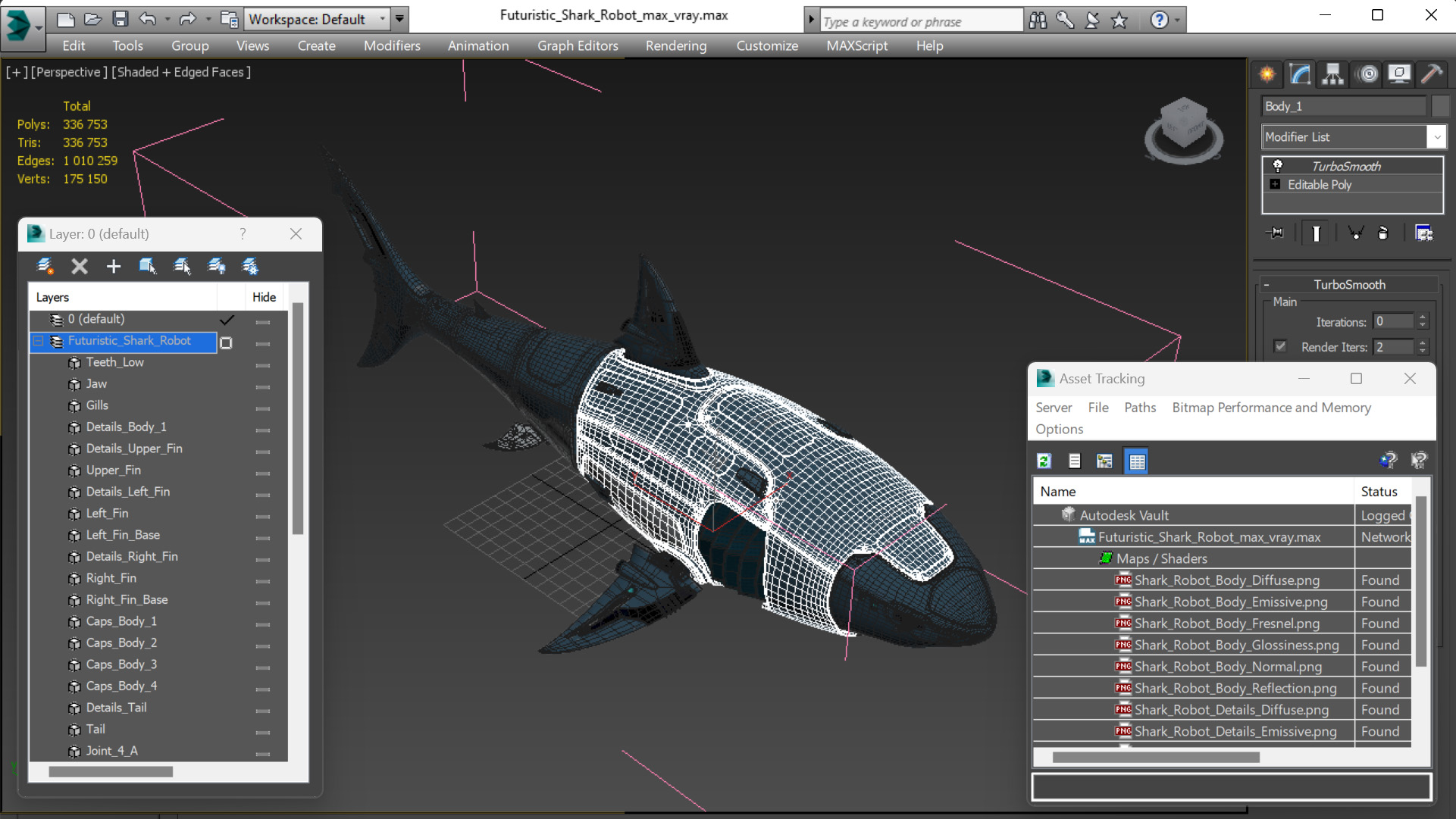 Futuristic Shark Robot 3D