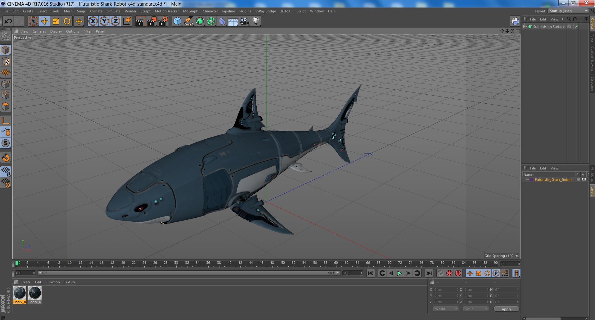Futuristic Shark Robot 3D
