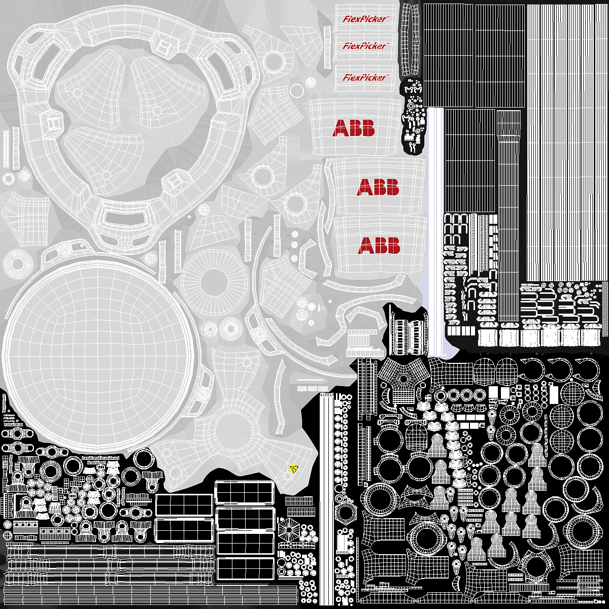 3D Parallel Robot ABB IRB360 with Twix Chocolate Bar Rigged