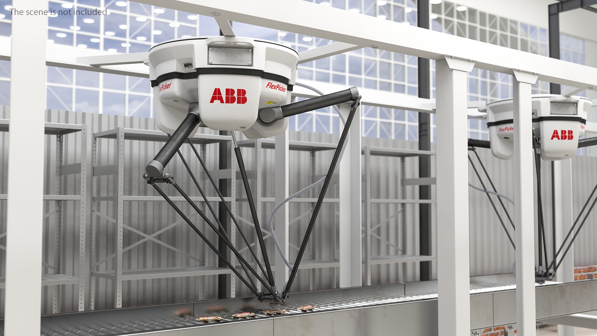 3D Parallel Robot ABB IRB360 with Twix Chocolate Bar Rigged