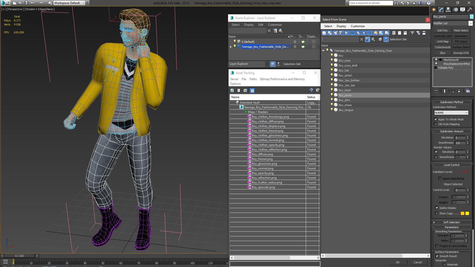 Teenage Boy Fashionable Style Dancing Pose 3D