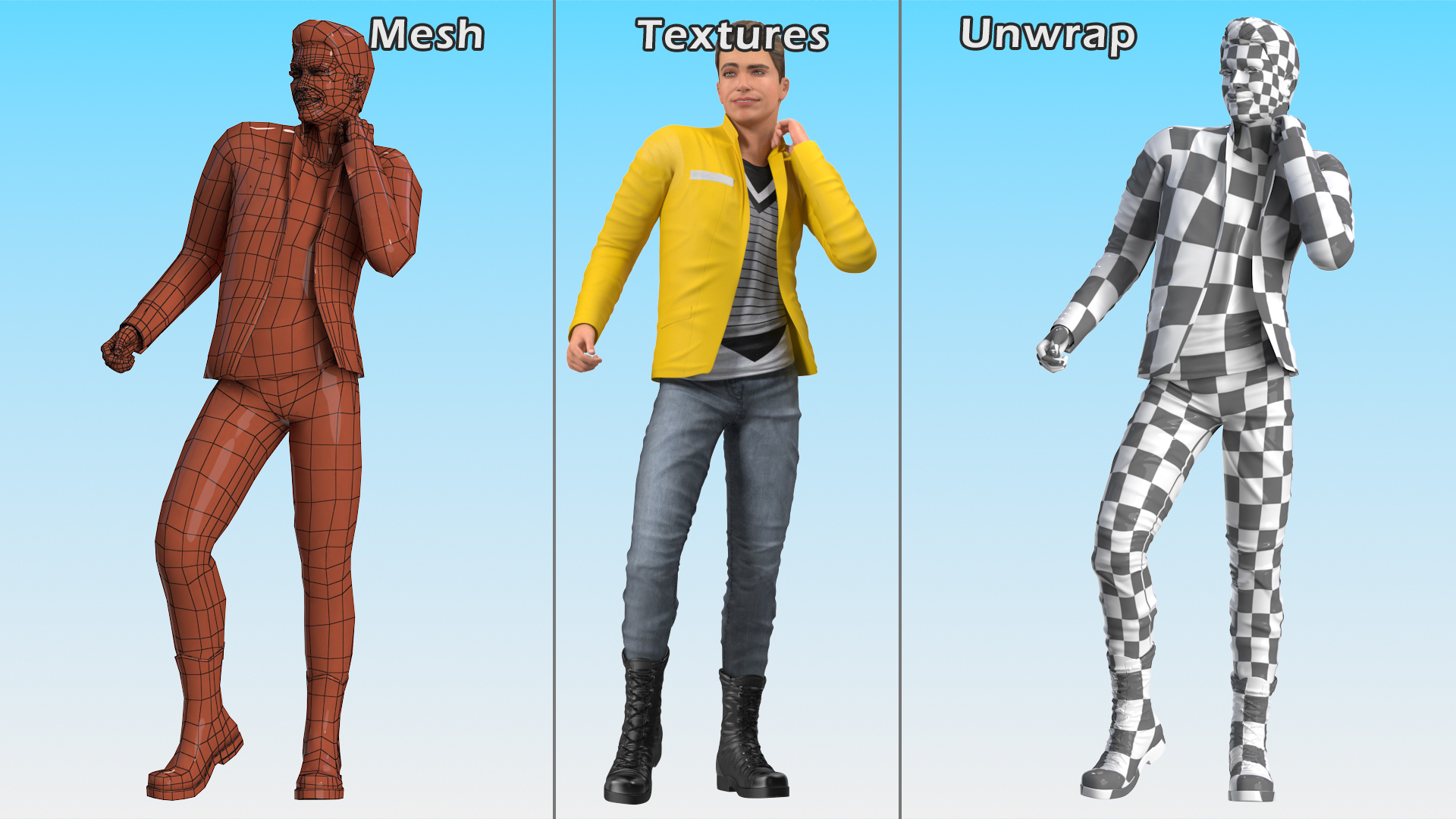 Teenage Boy Fashionable Style Dancing Pose 3D