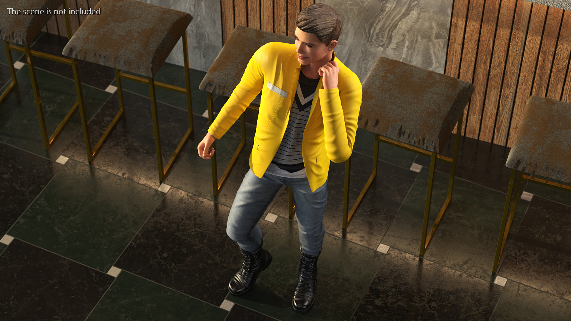 Teenage Boy Fashionable Style Dancing Pose 3D