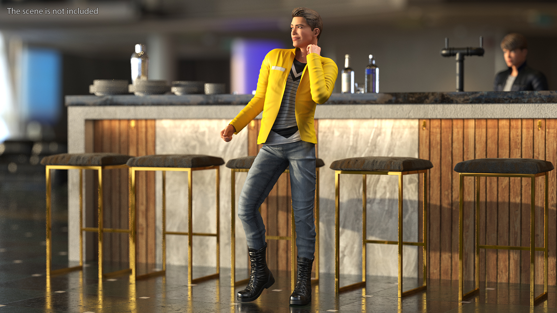 Teenage Boy Fashionable Style Dancing Pose 3D