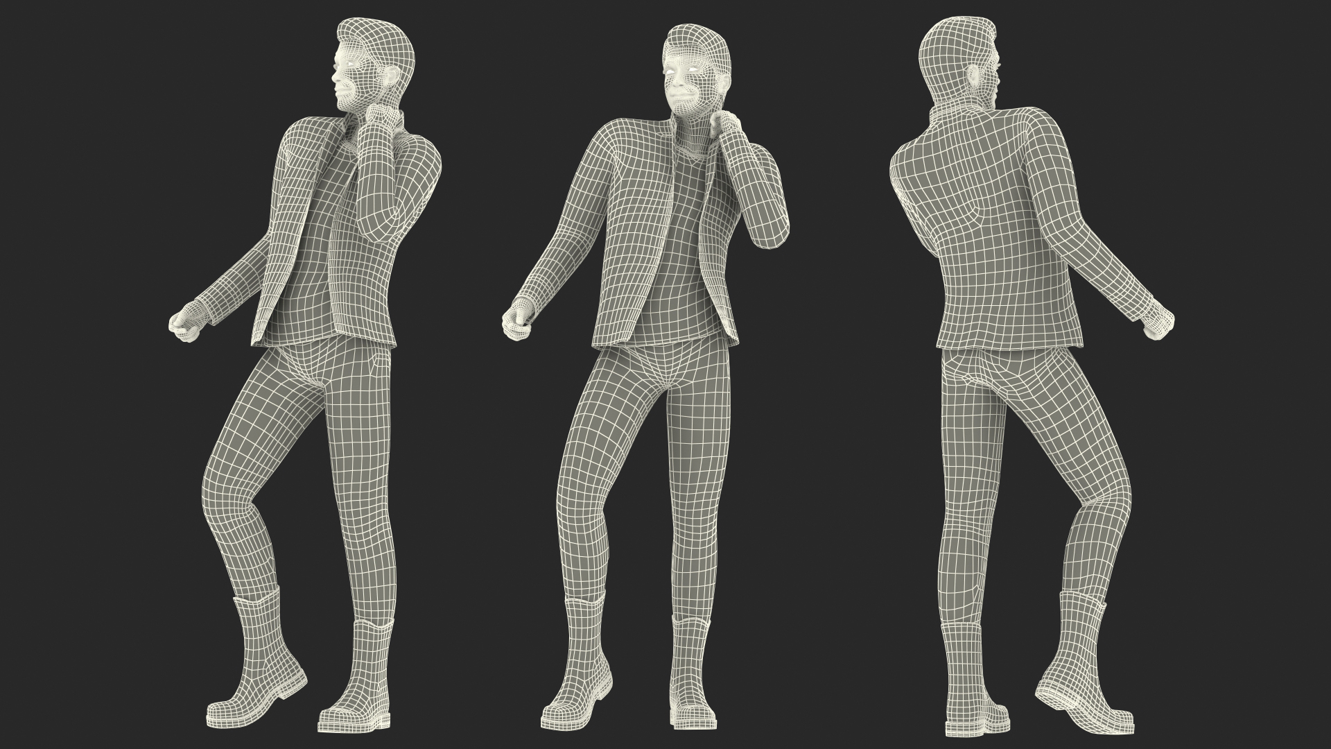Teenage Boy Fashionable Style Dancing Pose 3D