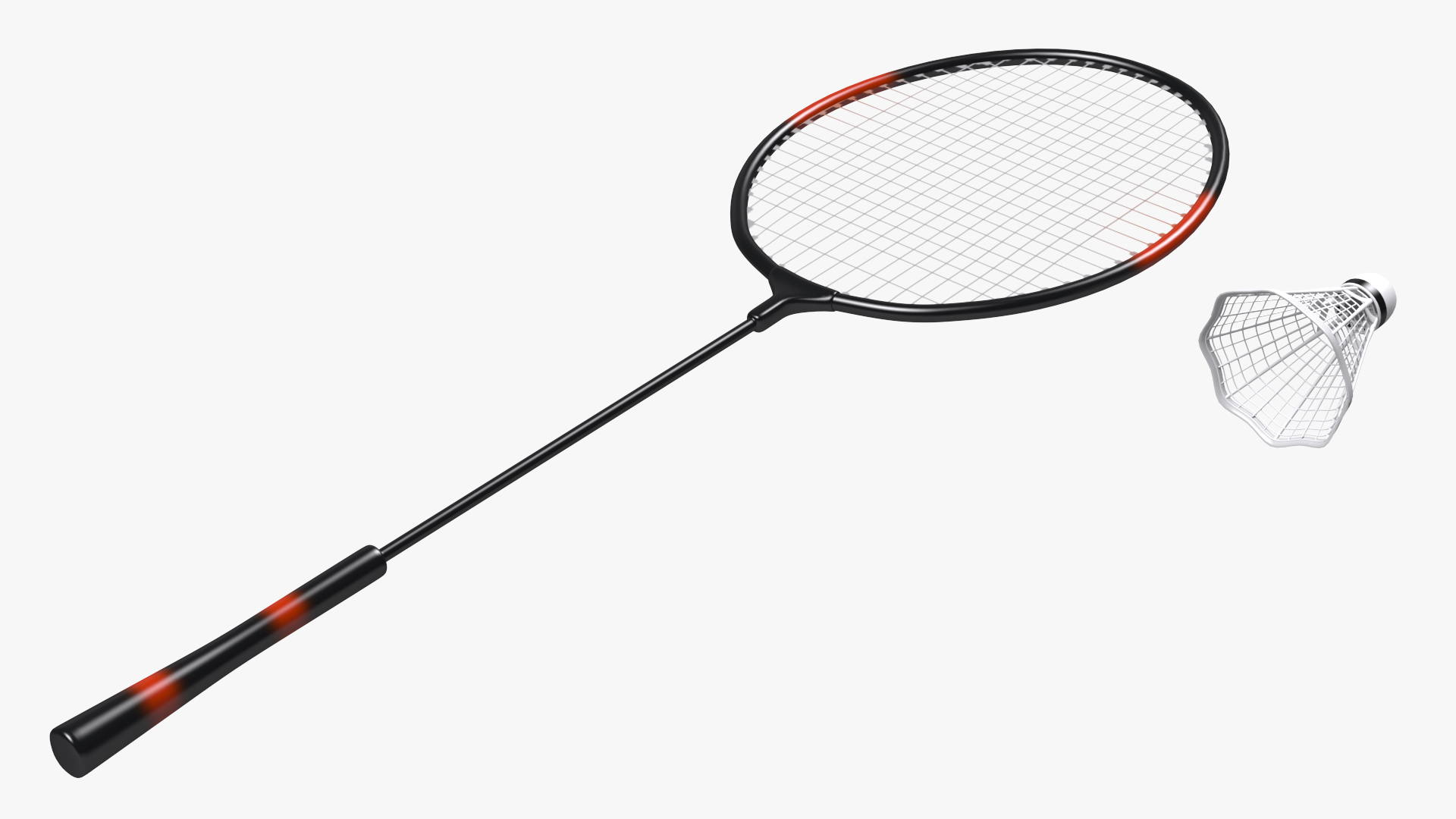 Badminton Racket and Shuttlecock 3D