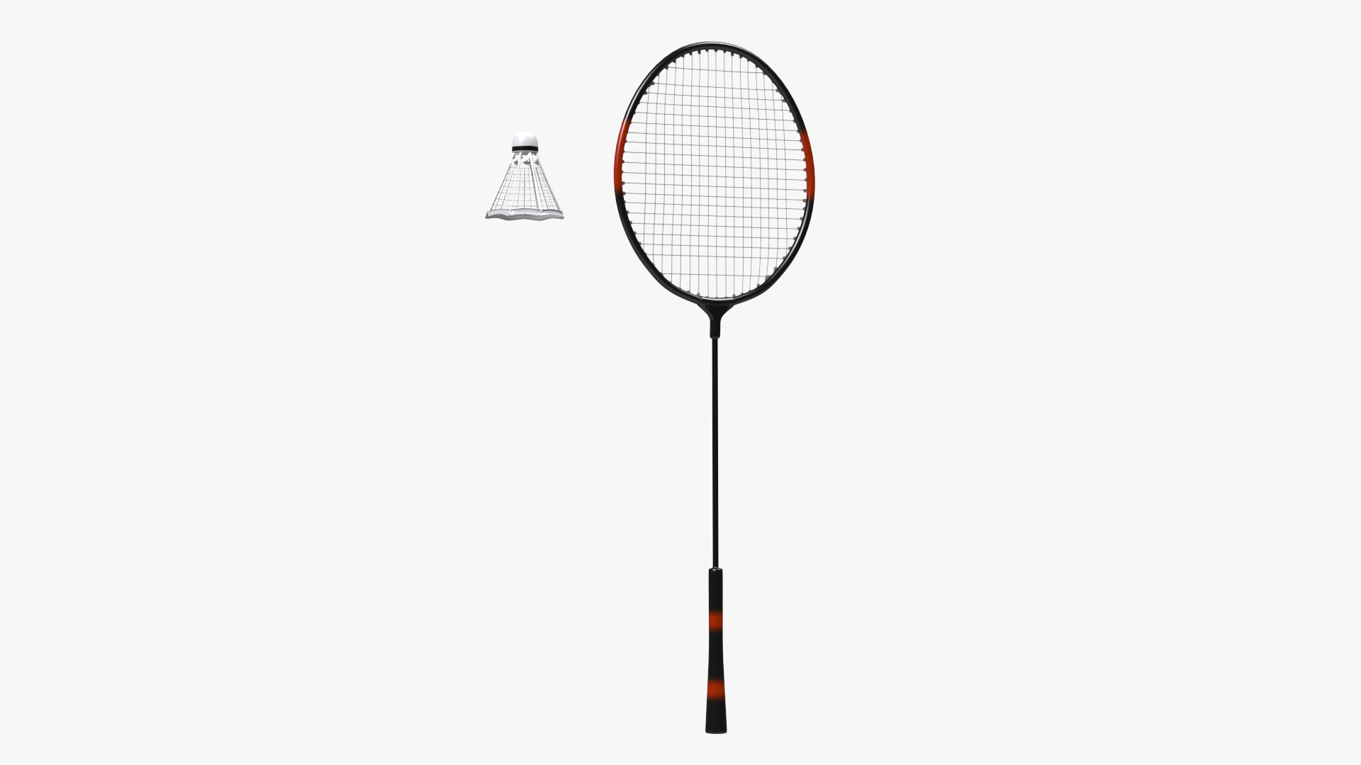 Badminton Racket and Shuttlecock 3D