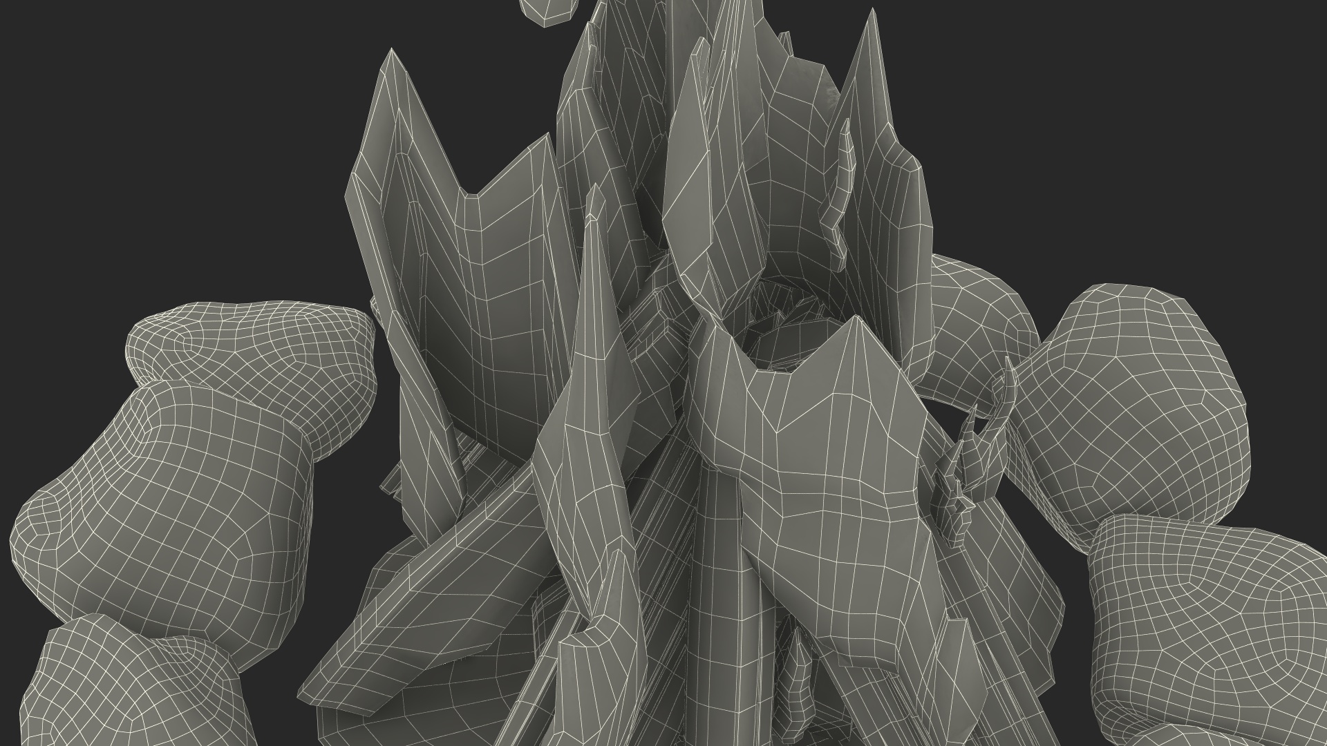 Bonfire in a Circle of Stones 3D model