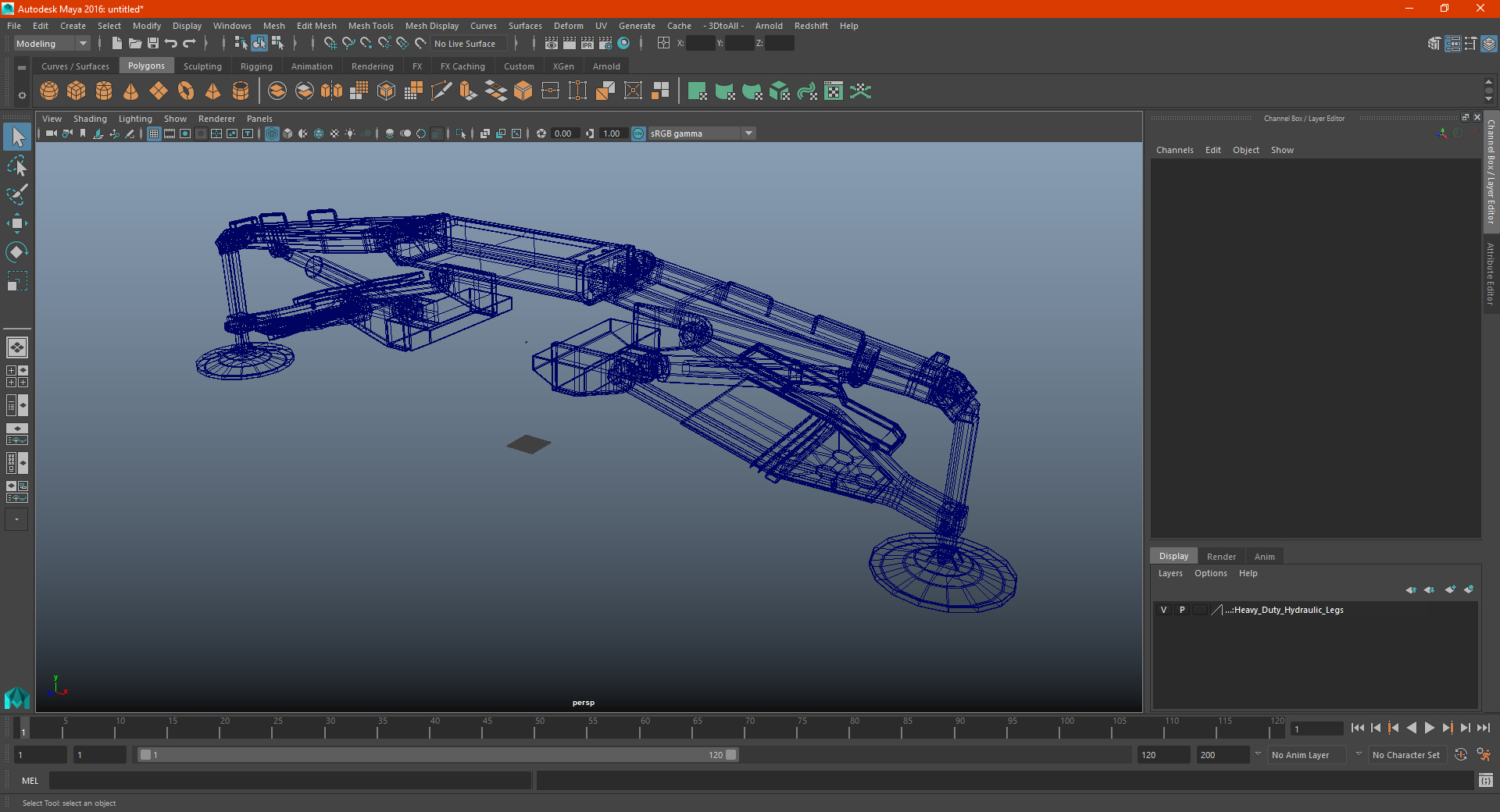3D model Heavy Duty Hydraulic Legs