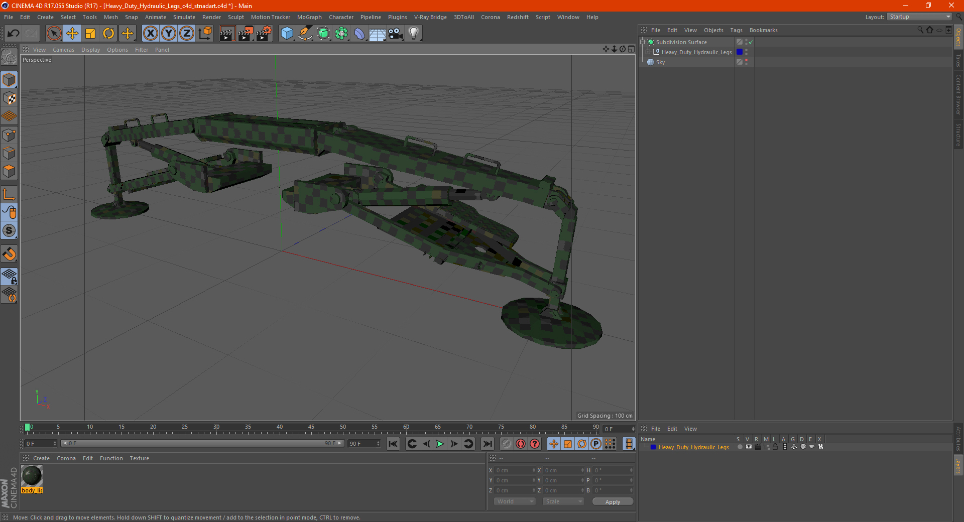 3D model Heavy Duty Hydraulic Legs