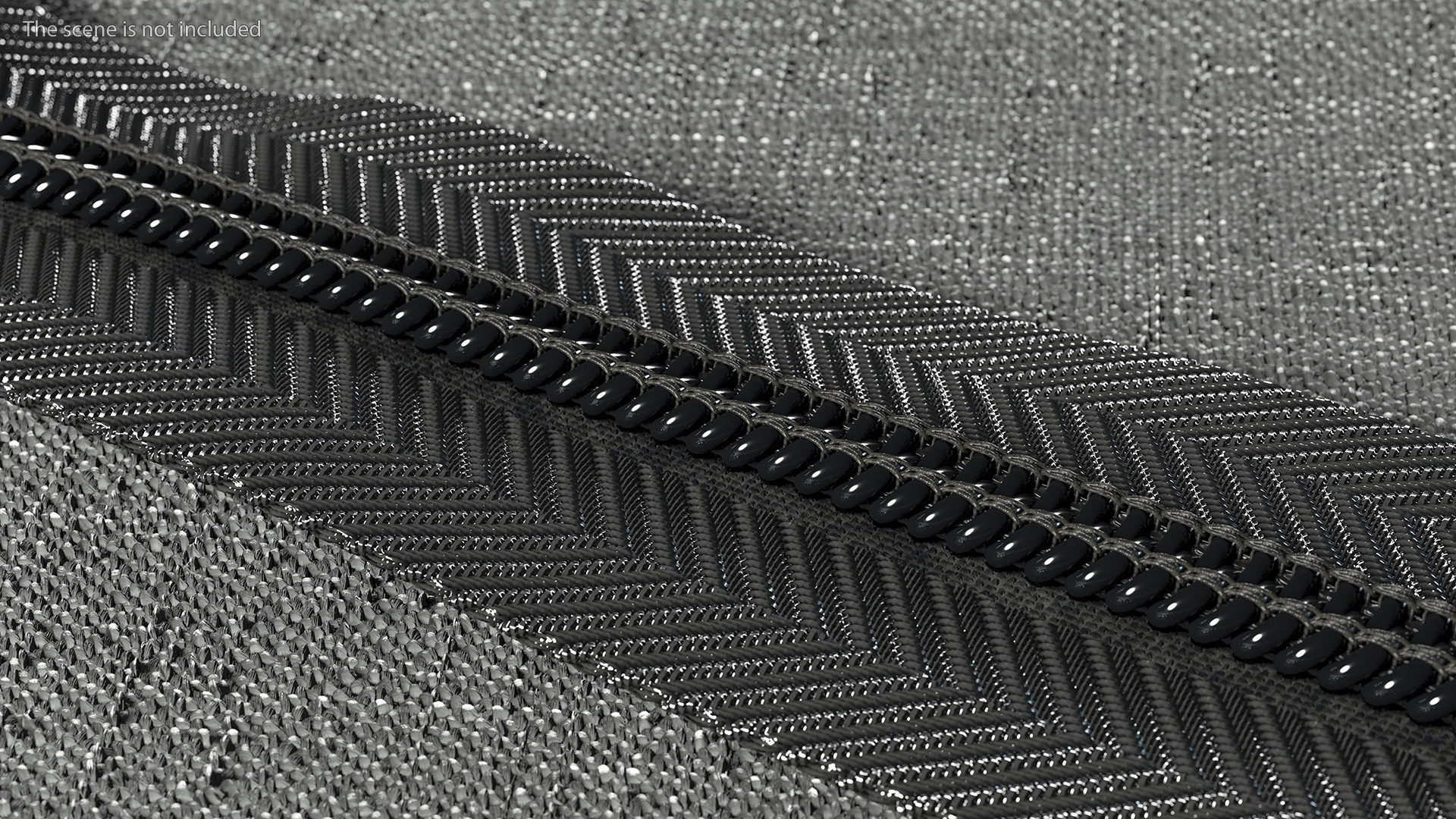 Nylon Coil Separating Zipper Black 3D model