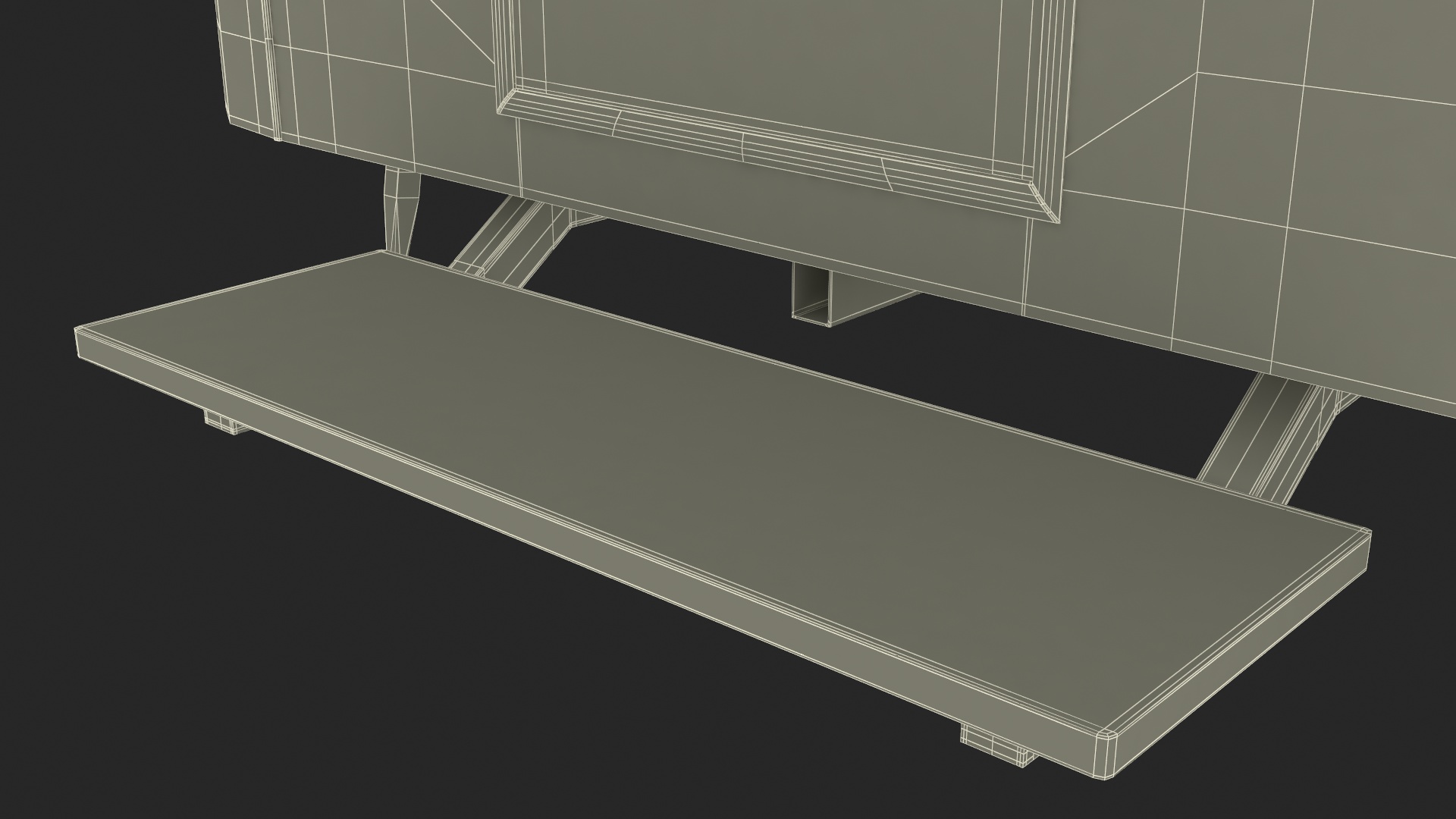 3D Food Trailer Black with Equipment model