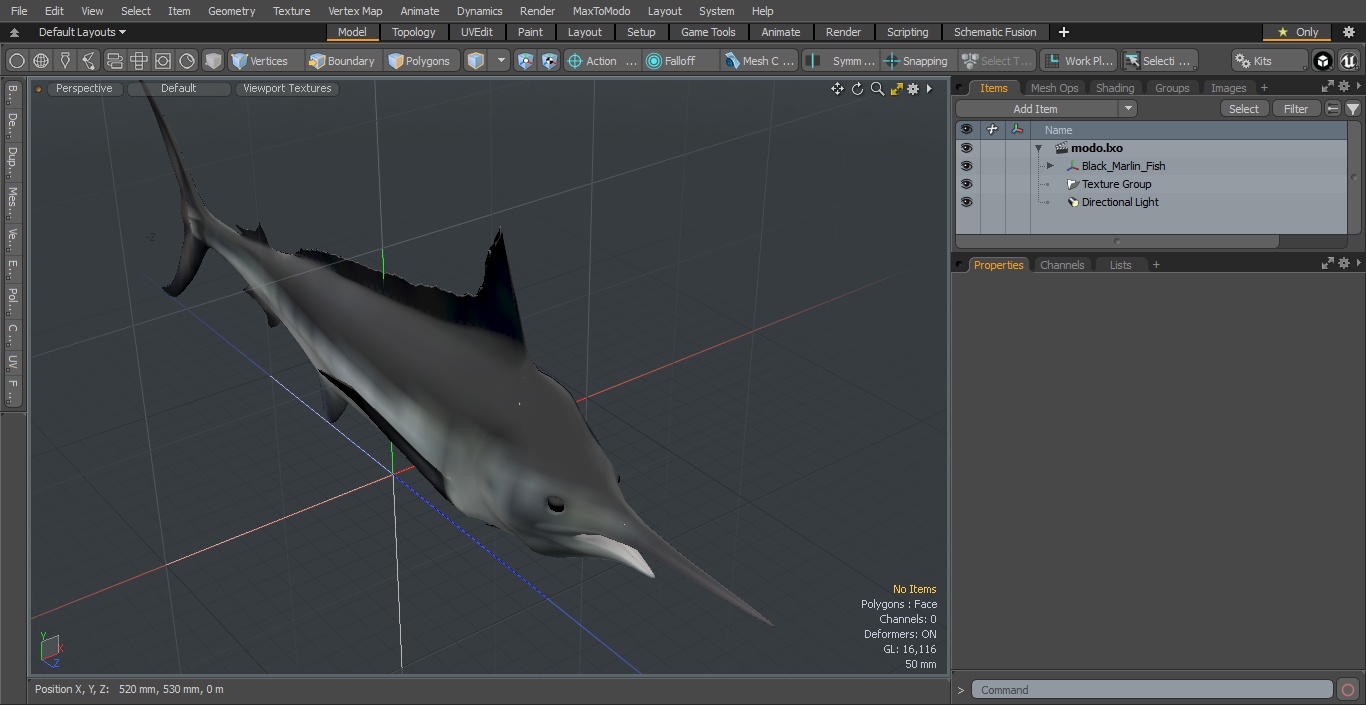 Black Marlin Fish 3D