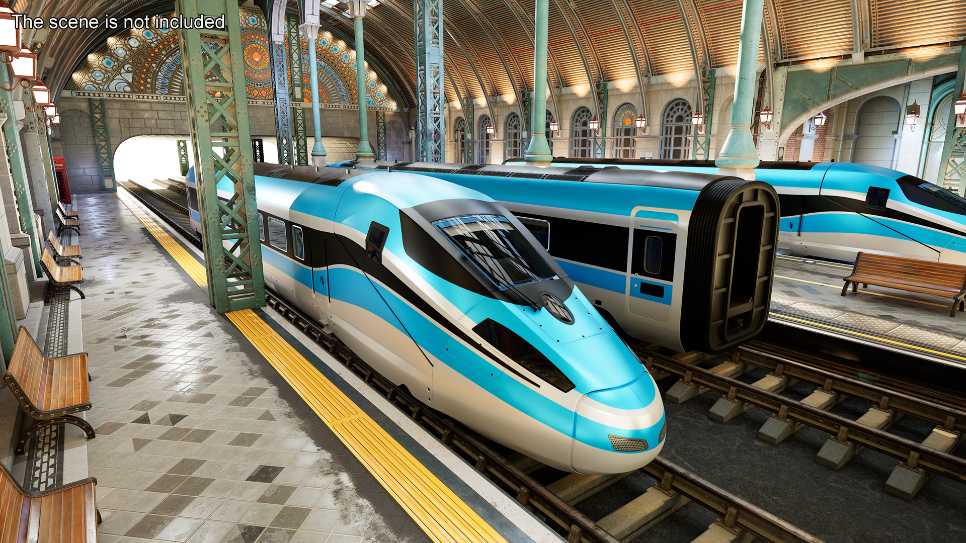 3D model Modern Railway Locomotive Blue