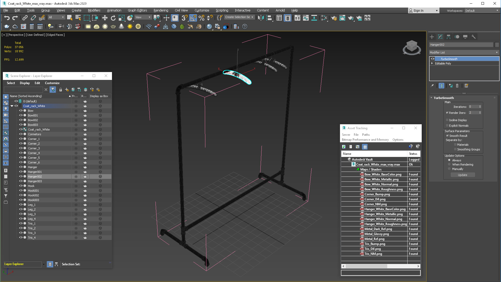 3D model Coat rack White