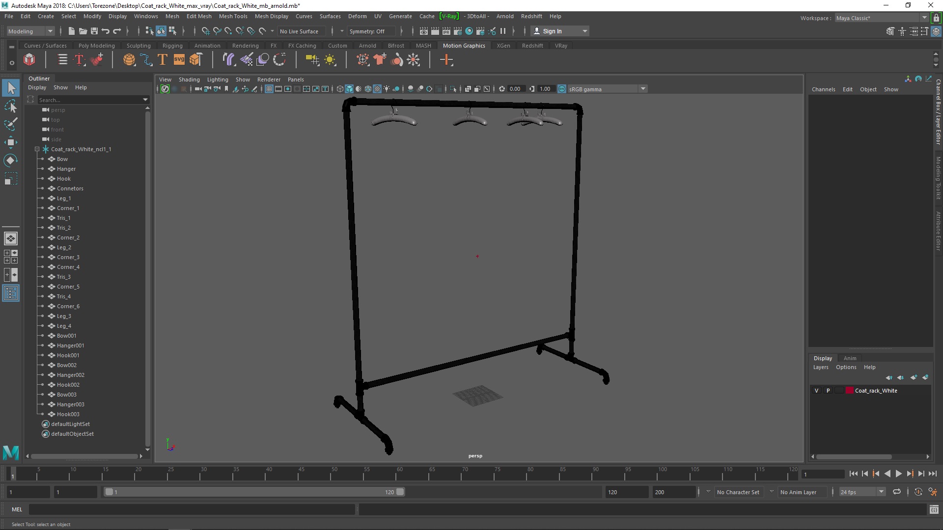 3D model Coat rack White