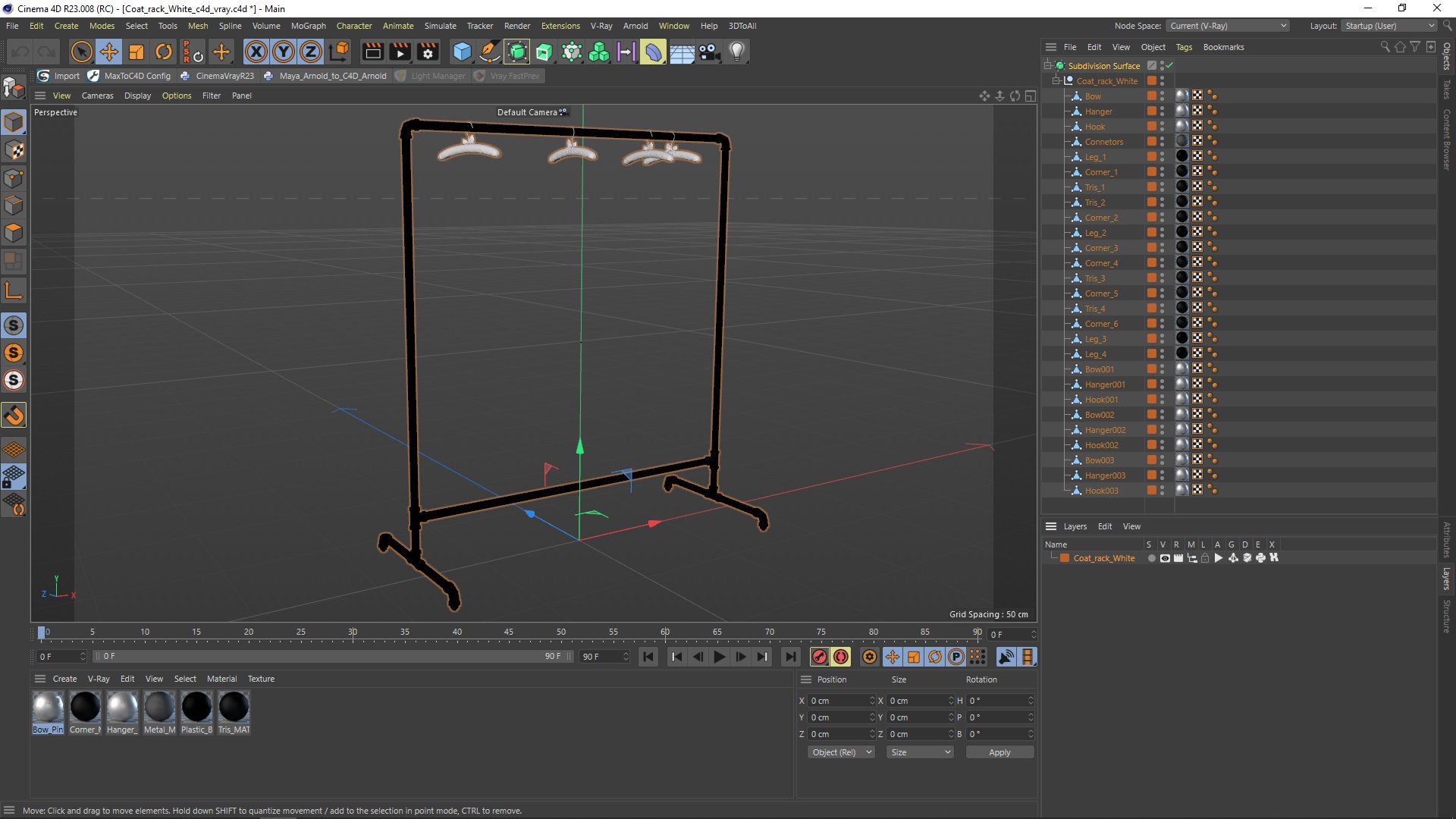 3D model Coat rack White