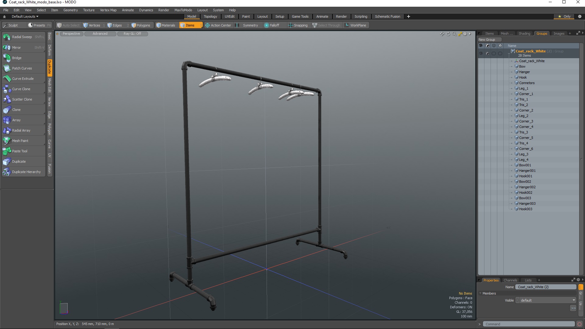 3D model Coat rack White