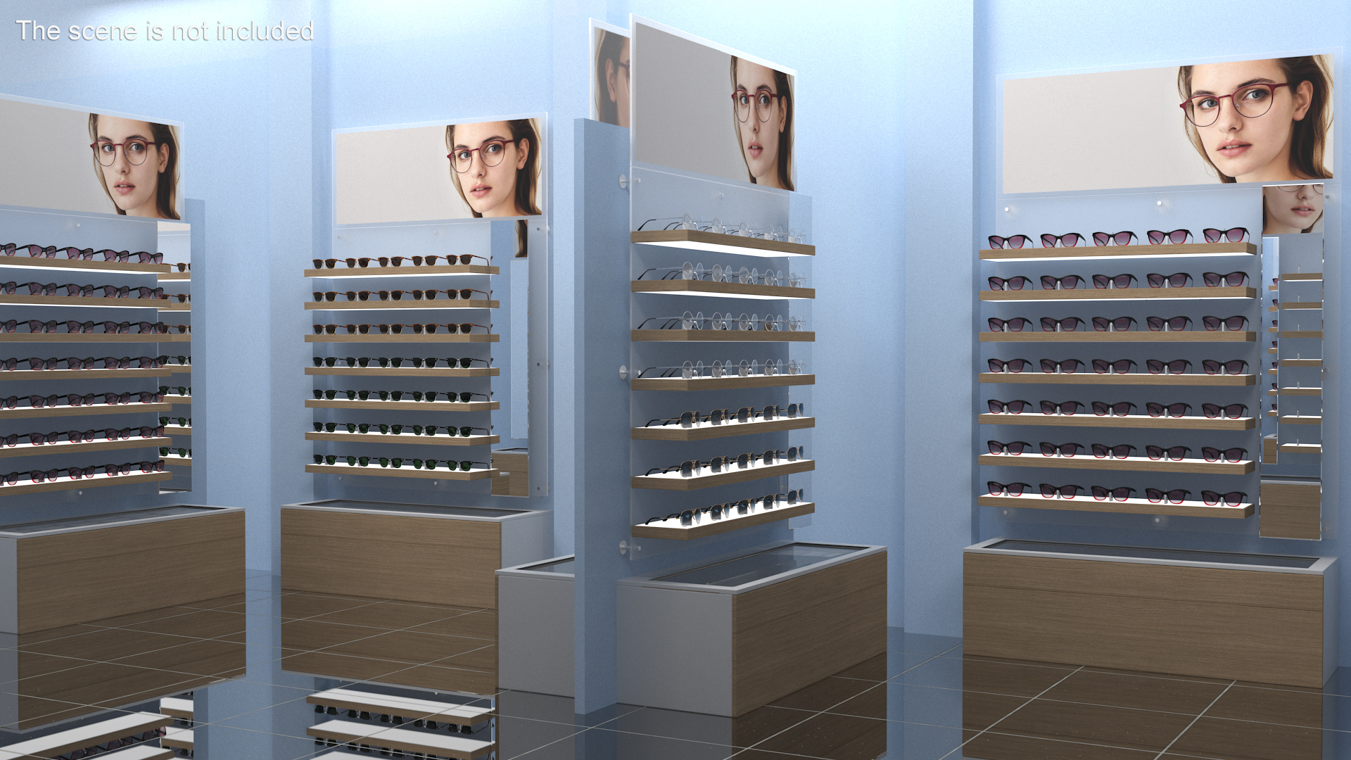 3D Wood Glasses Display Stand Type