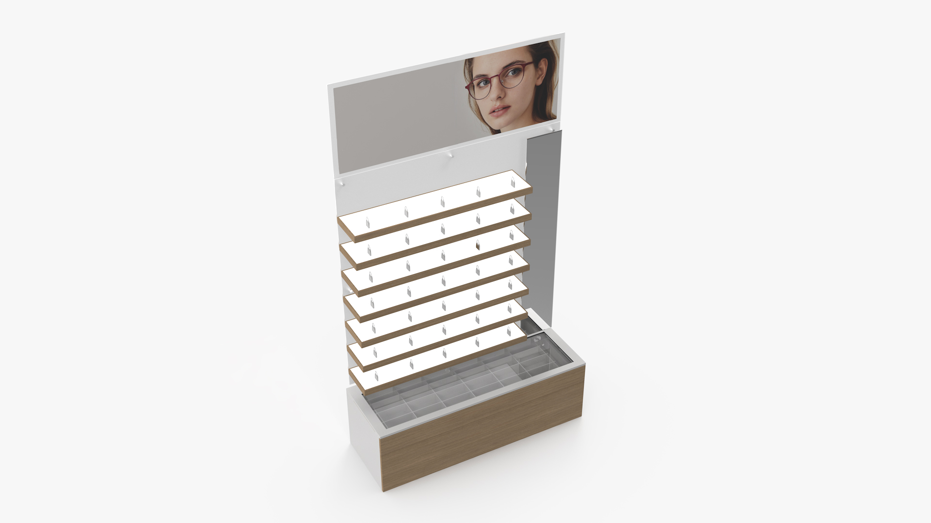 3D Wood Glasses Display Stand Type