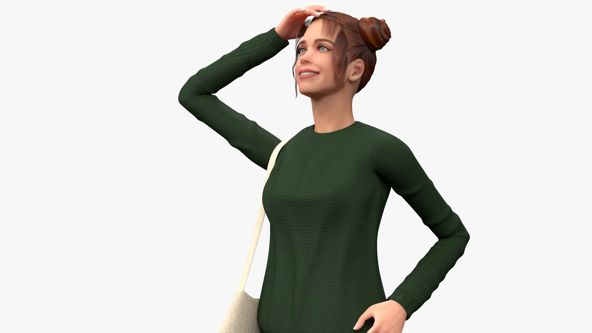 European Woman Street Style Rigged 3D model