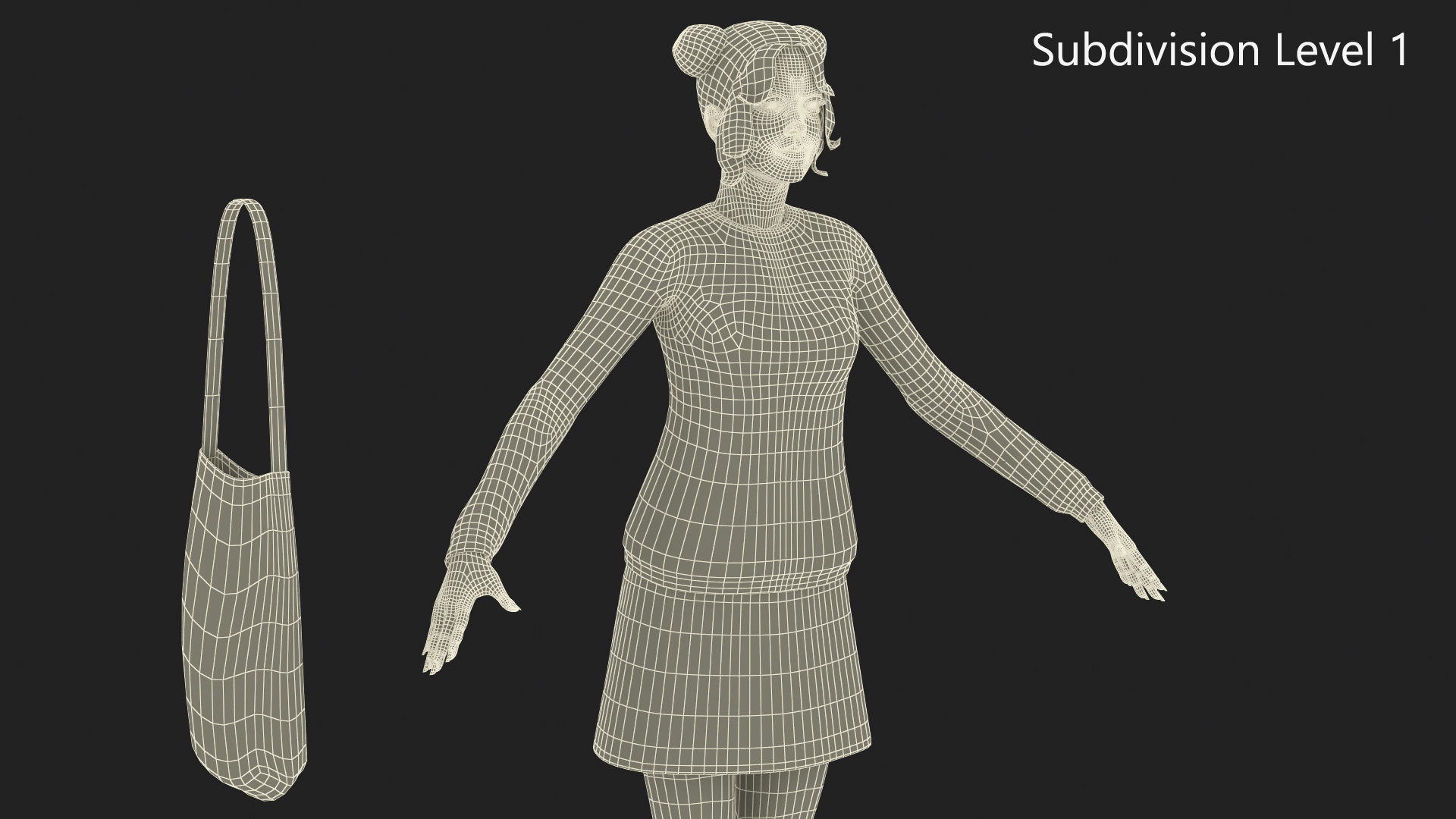 European Woman Street Style Rigged 3D model