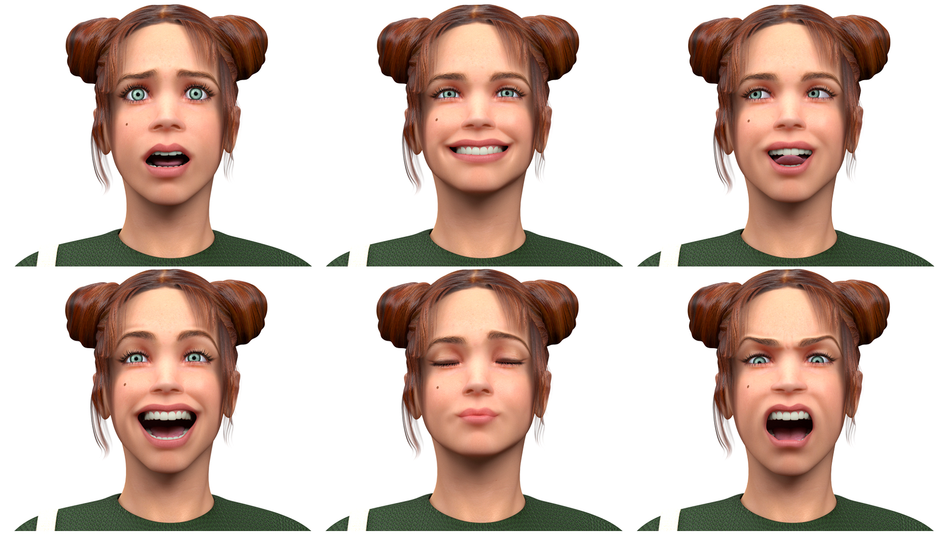 European Woman Street Style Rigged 3D model