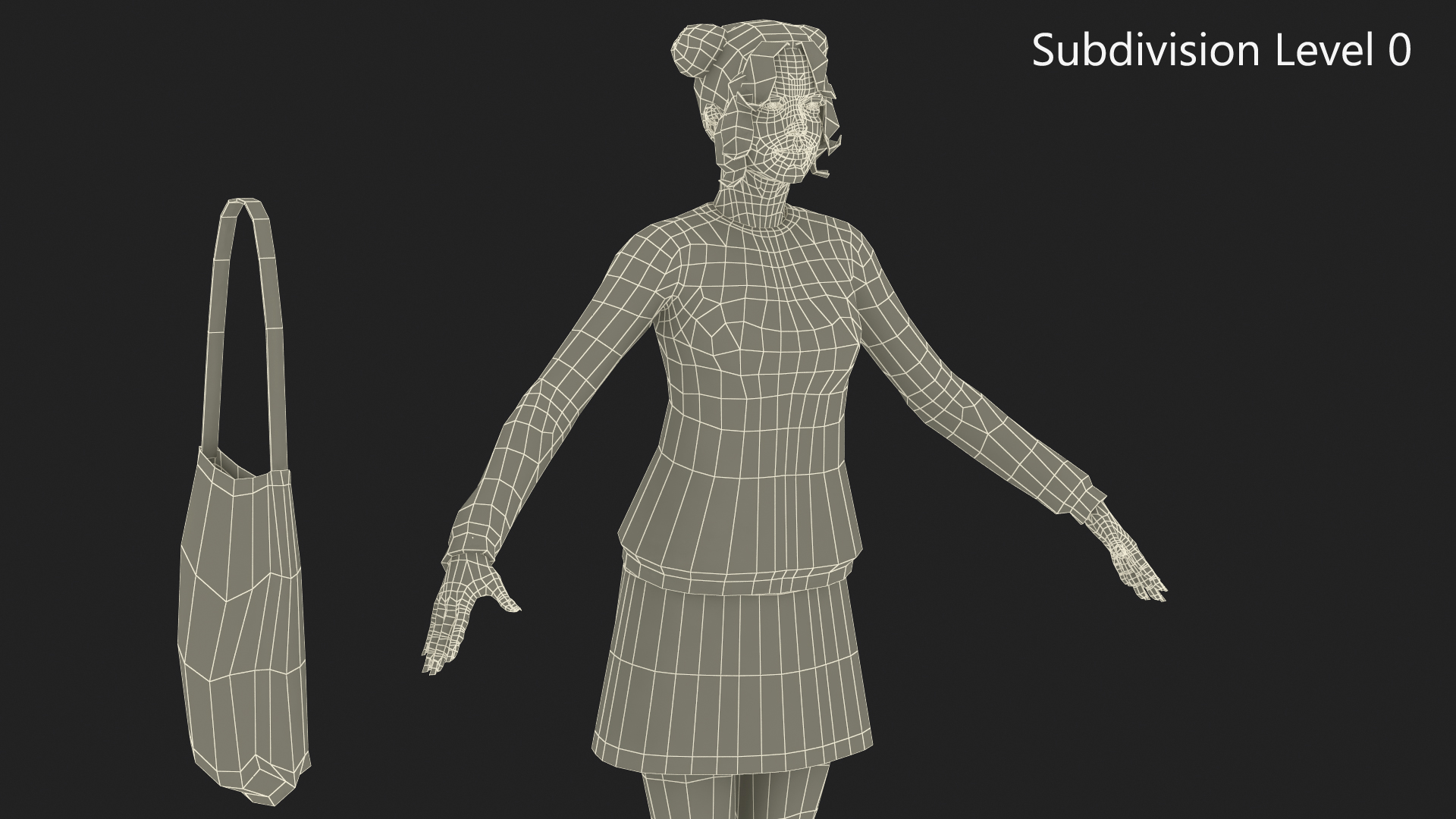 European Woman Street Style Rigged 3D model