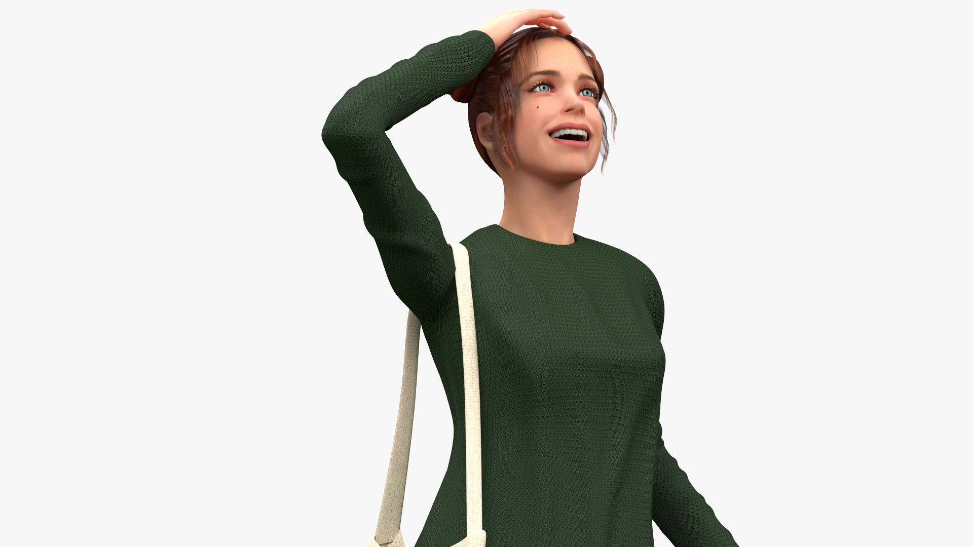 European Woman Street Style Rigged 3D model