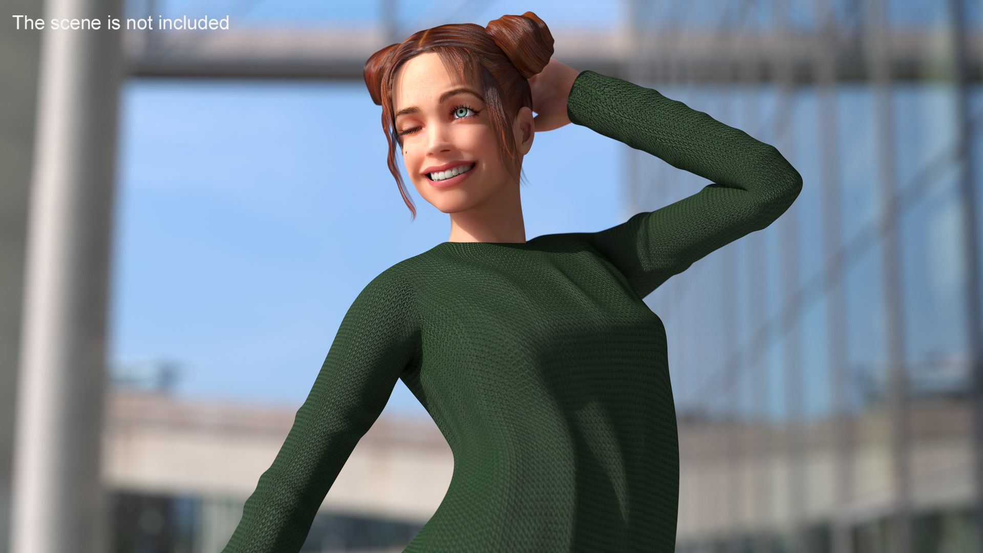 European Woman Street Style Rigged 3D model