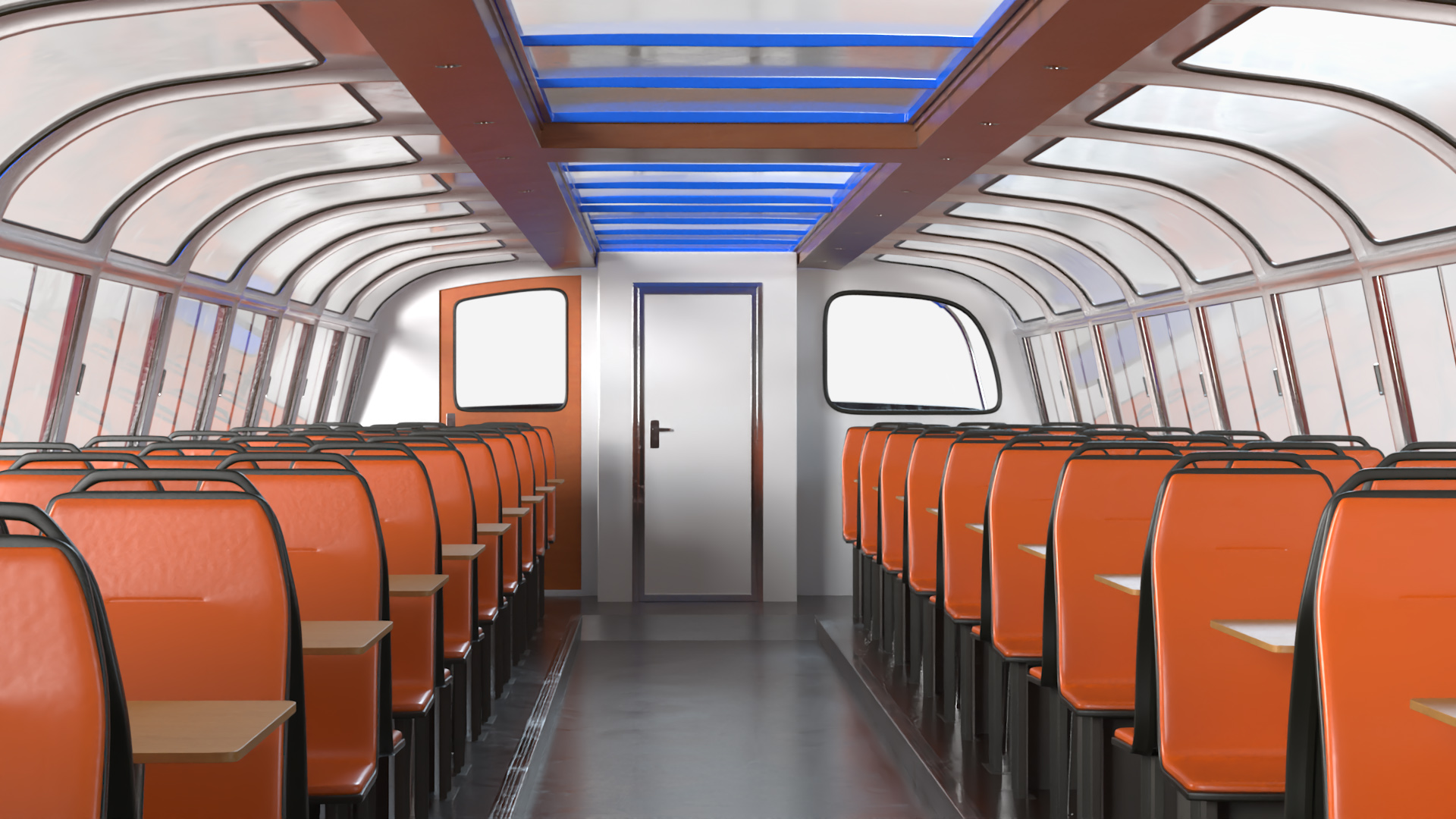 Amsterdam Canal Cruise Blue Boat 3D
