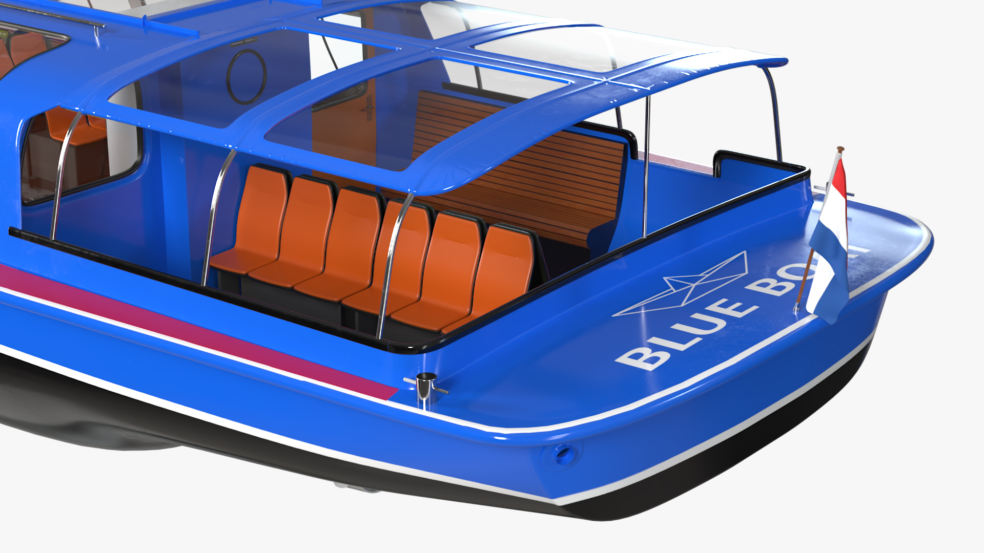 Amsterdam Canal Cruise Blue Boat 3D