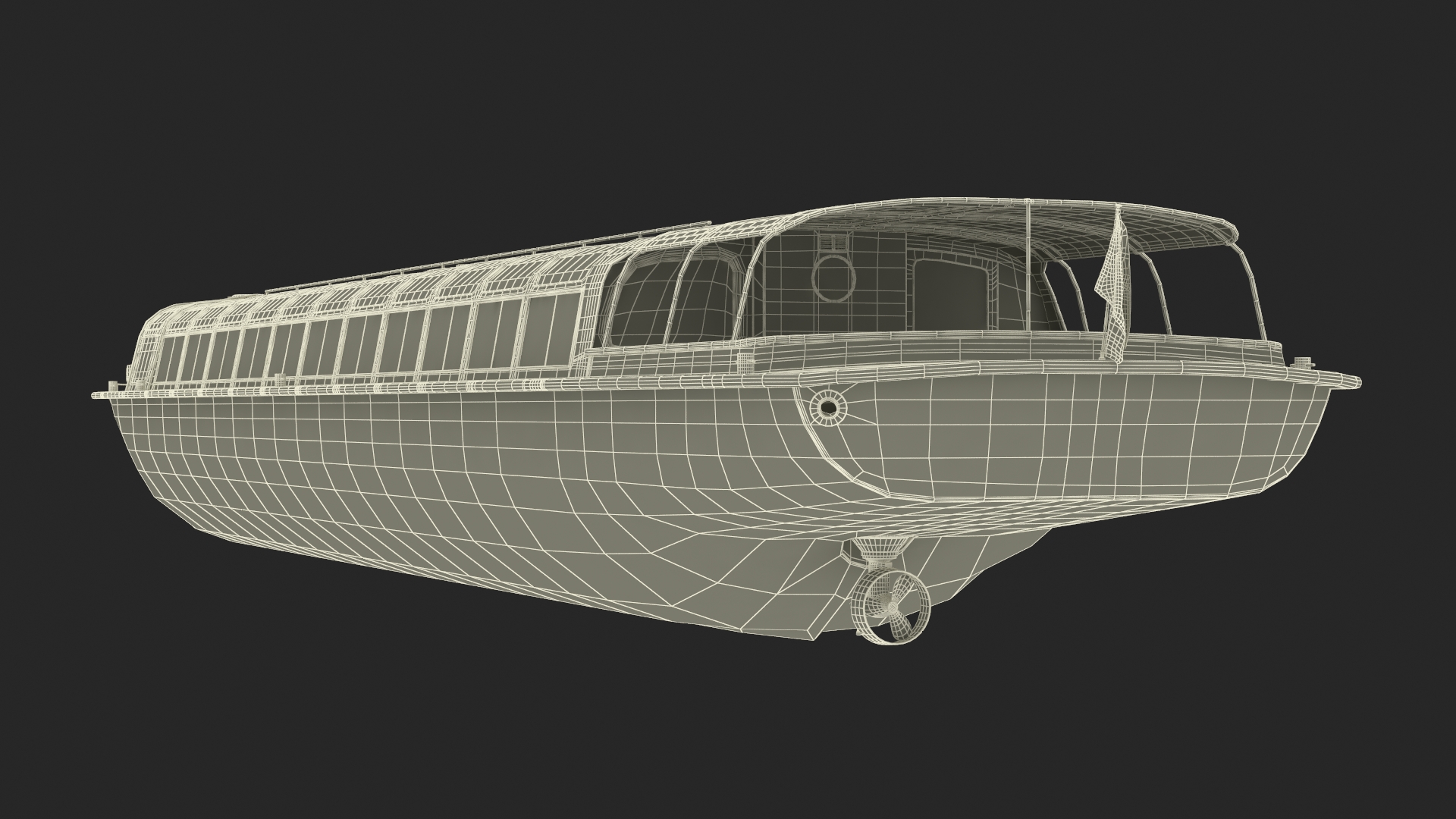 Amsterdam Canal Cruise Blue Boat 3D