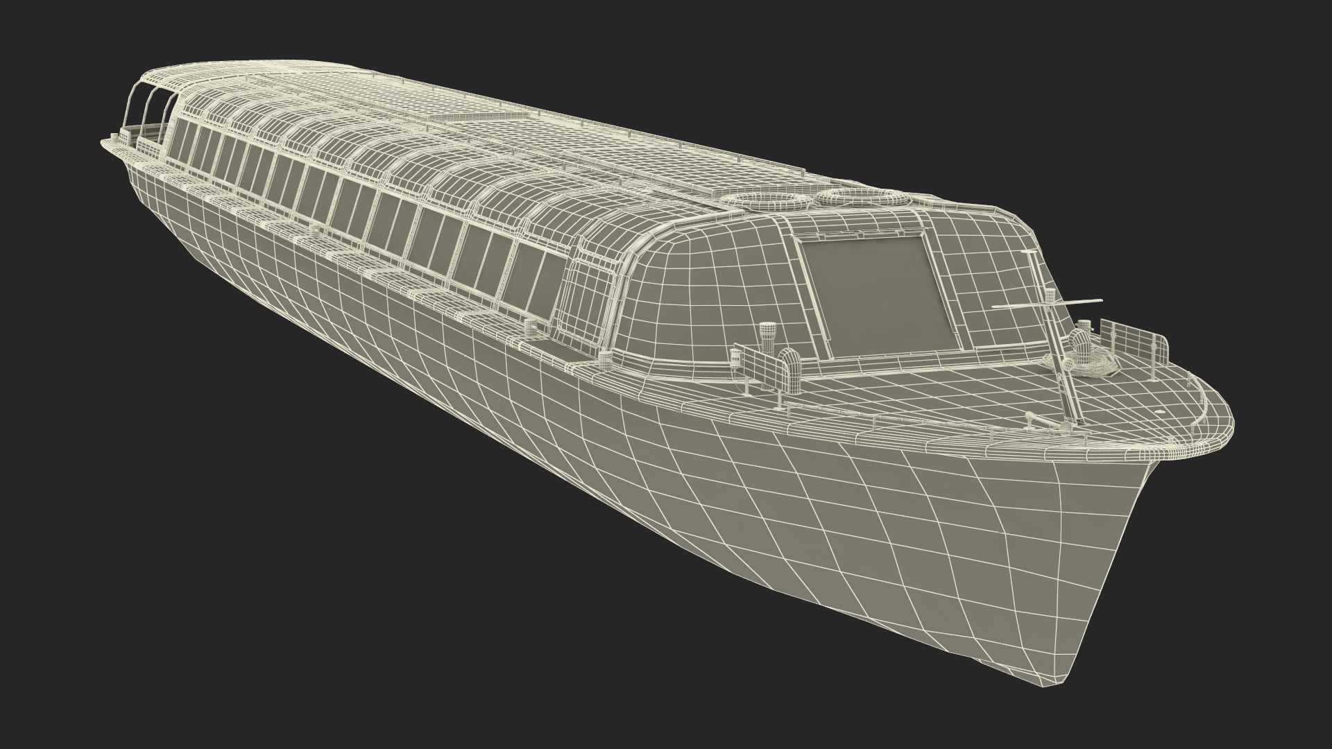 Amsterdam Canal Cruise Blue Boat 3D